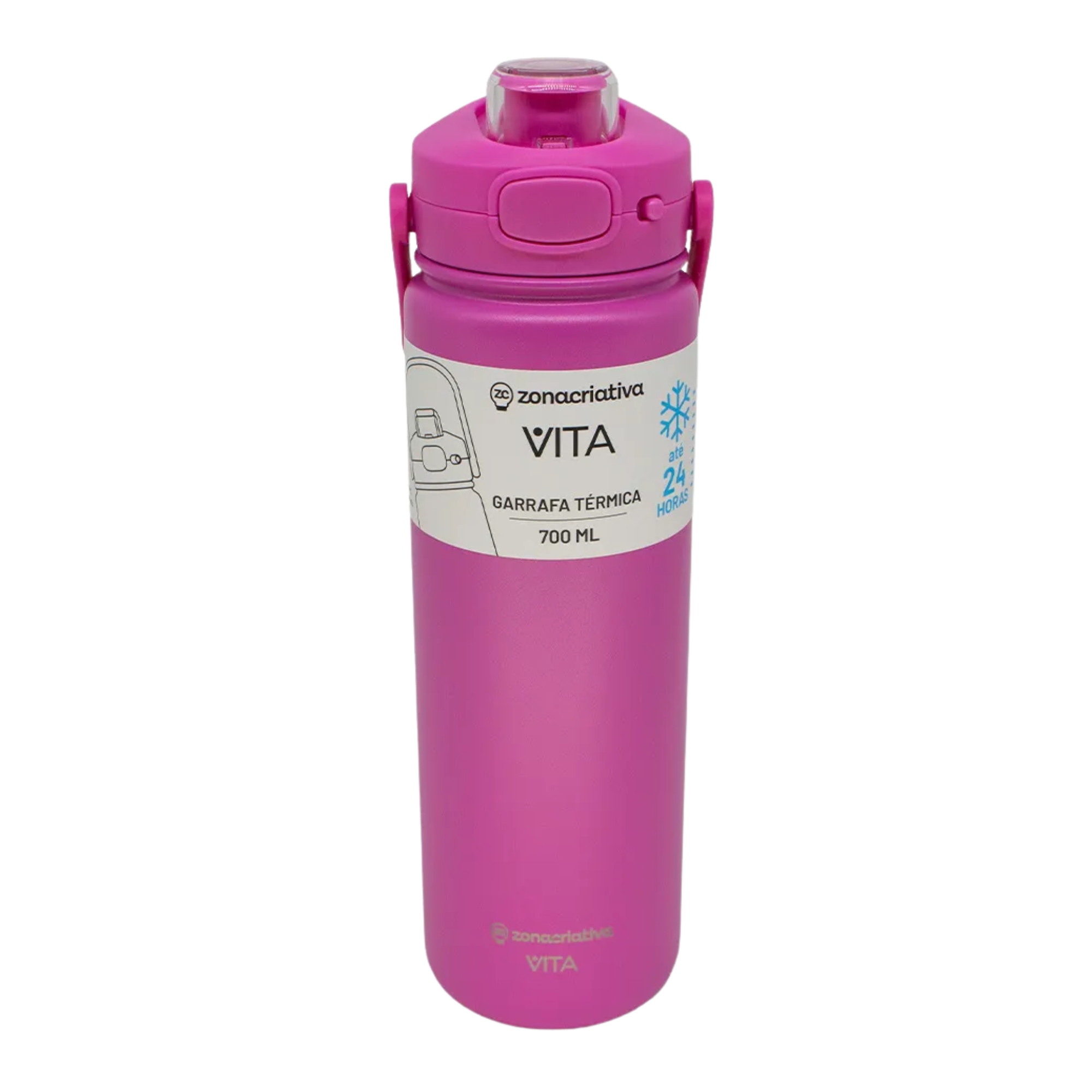 Garrafa Térmica Vita Quartzo 700ml Zona Criativa - 10073096