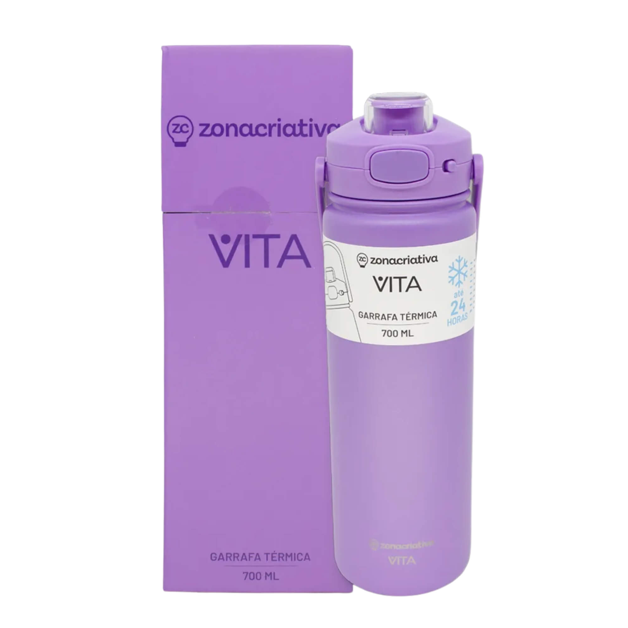 Garrafa Térmica Vita Açai 700ml Zona Criativa - 10073097