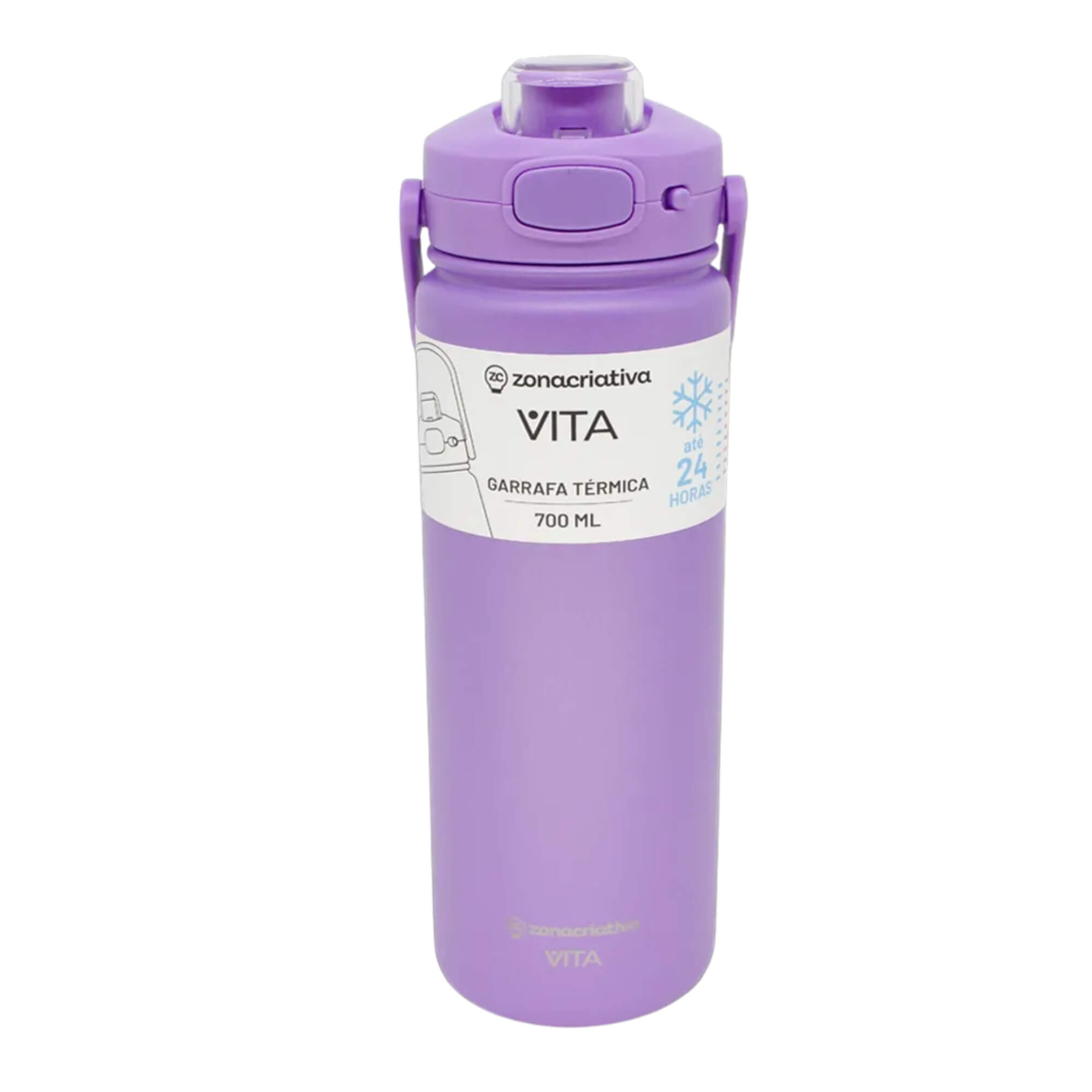 Garrafa Térmica Vita Açai 700ml Zona Criativa - 10073097