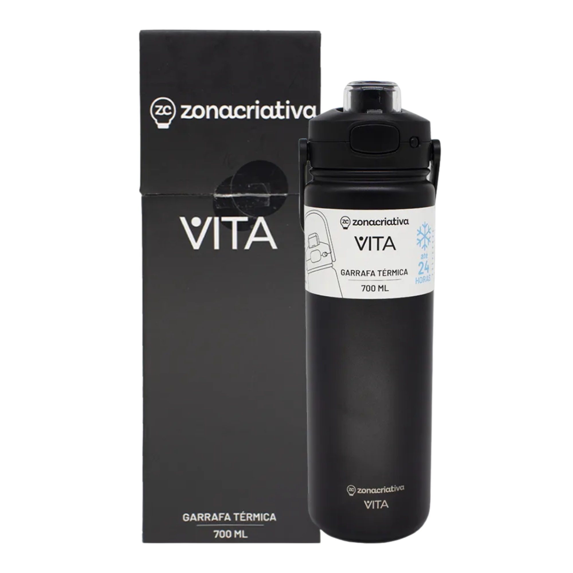 Garrafa Térmica Vita Nanquim 700ml Zona Criativa - 10073098