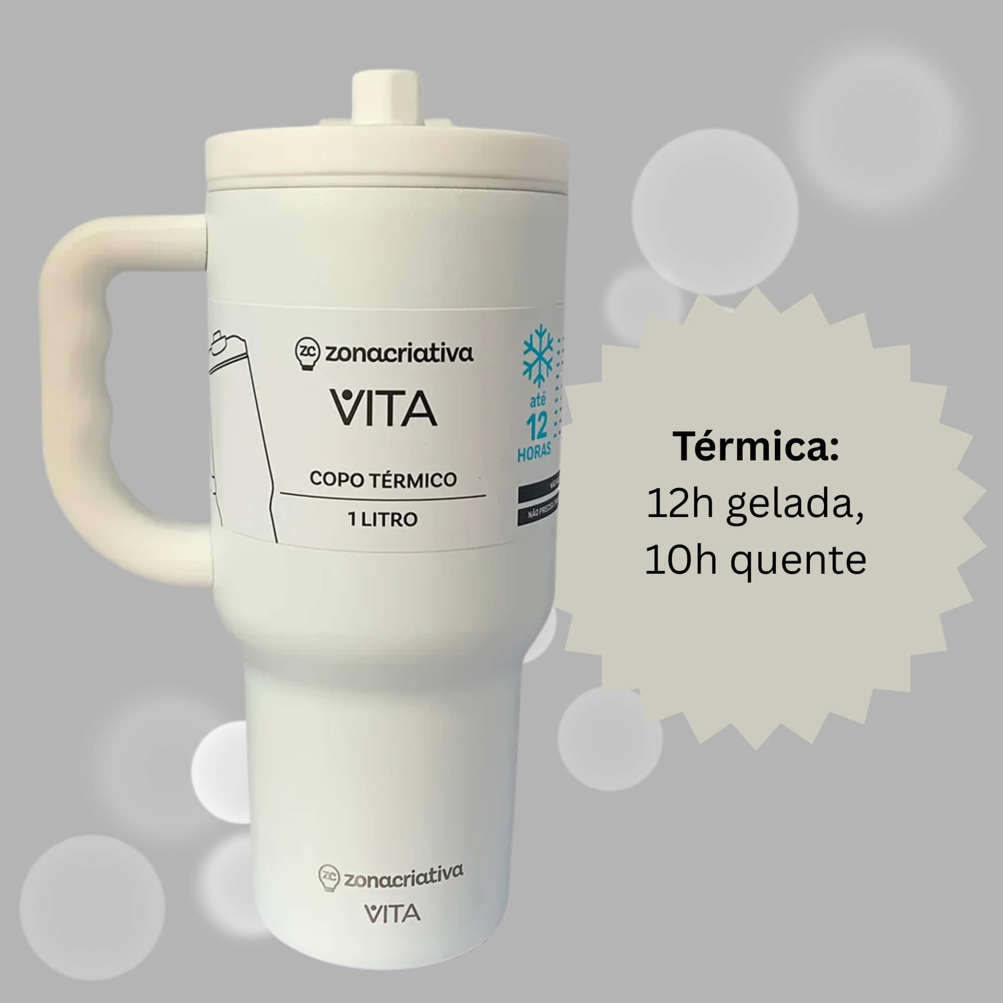 Copo Térmico Tumbler Vita Neve 1L Zona Criativa - 10026109