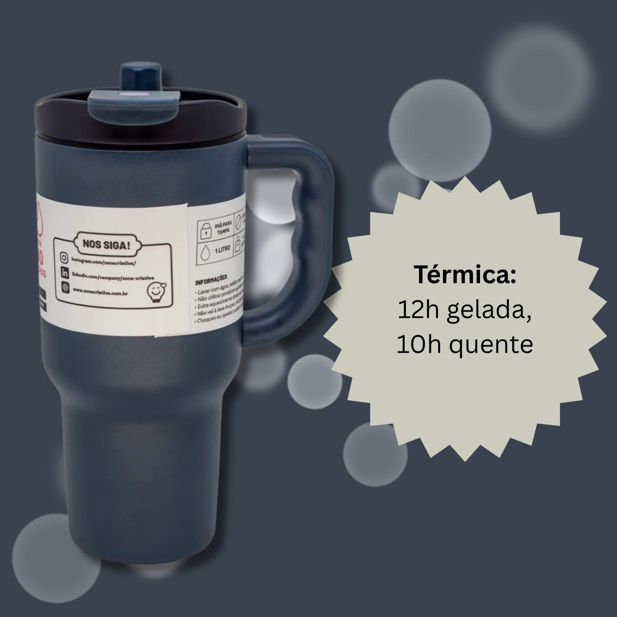 Copo Térmico Tumbler Vita Oceano 1L Zona Criativa - 10026110