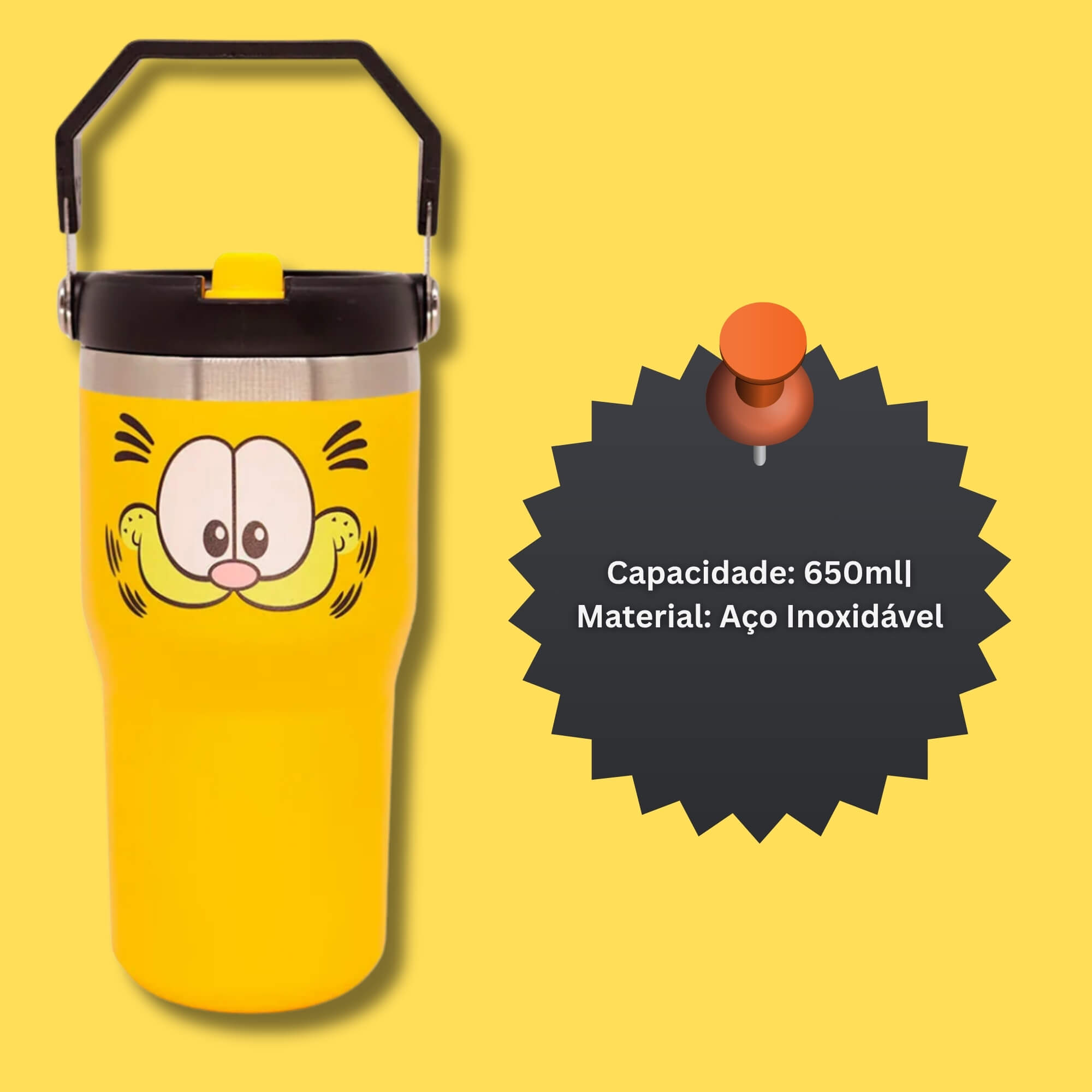 Copo Tumbler Hanger 650ml Garfield Zona Criativa - 10026584