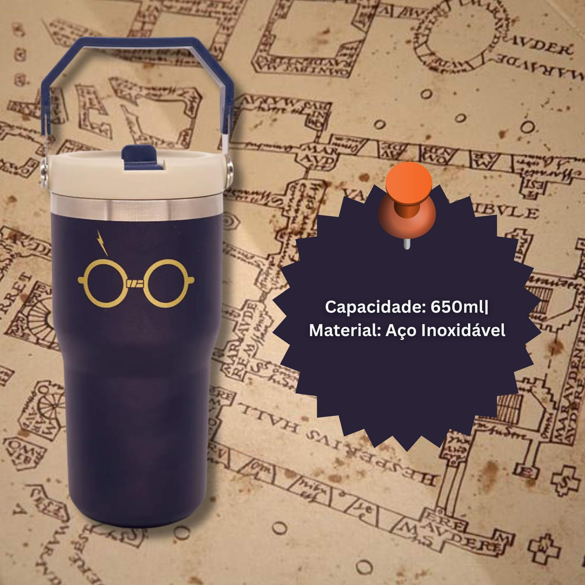 Copo Tumbler Hanger 650ml Harry Potter Zona Criativa - 10026585