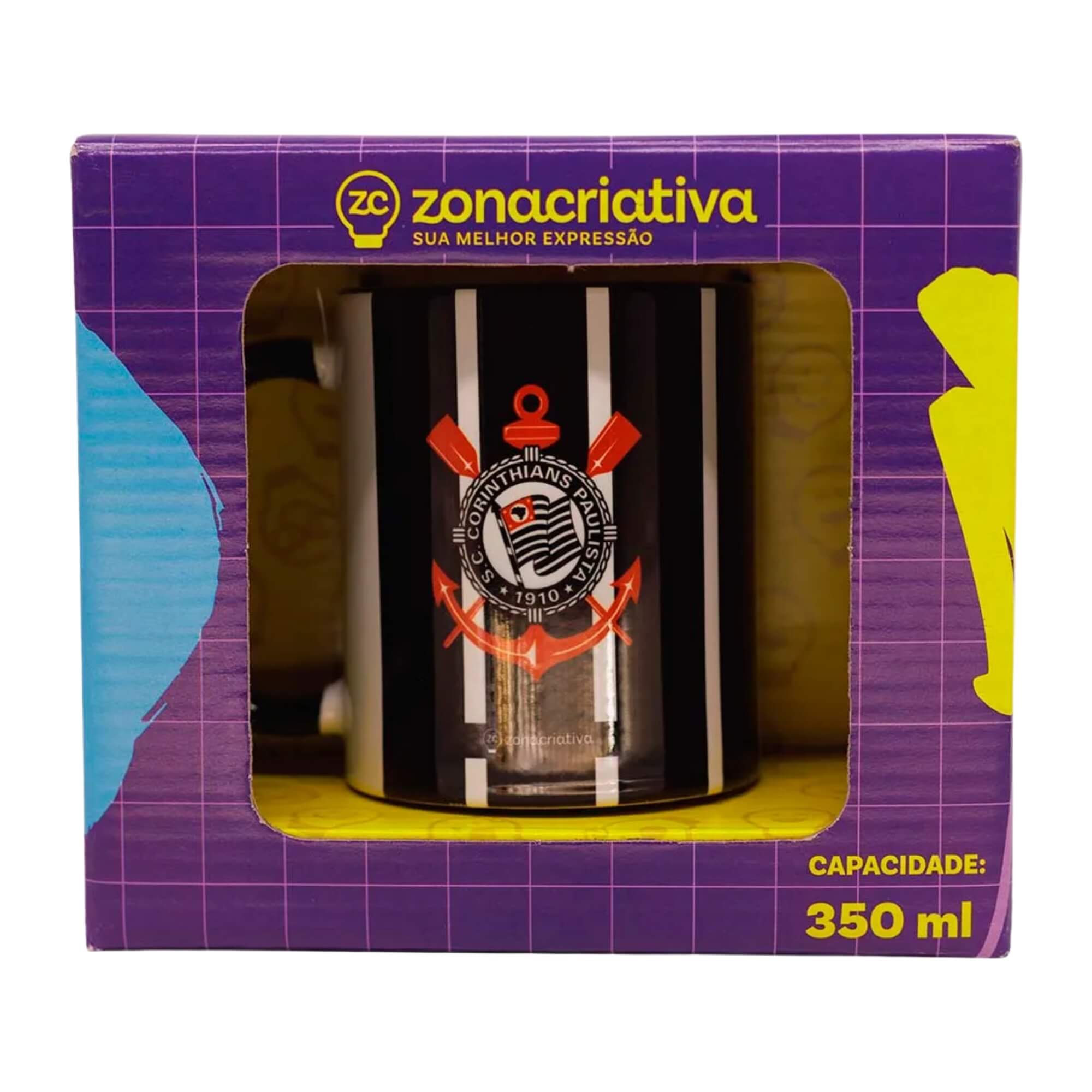 Caneca Pop Corinthians 350ml Zona Criativa - 10026633