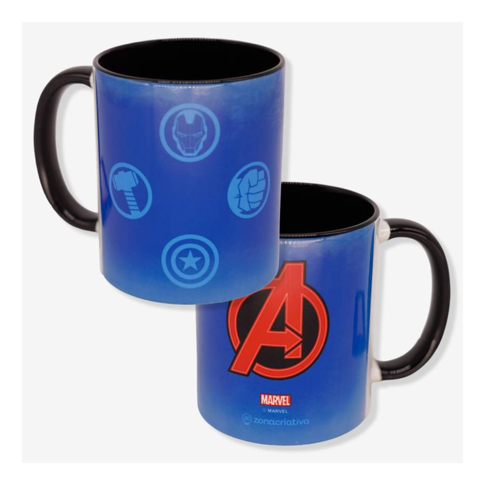 Caneca Pop 350ml Avengers Vingadores Logos Zona Criativa - 10026665