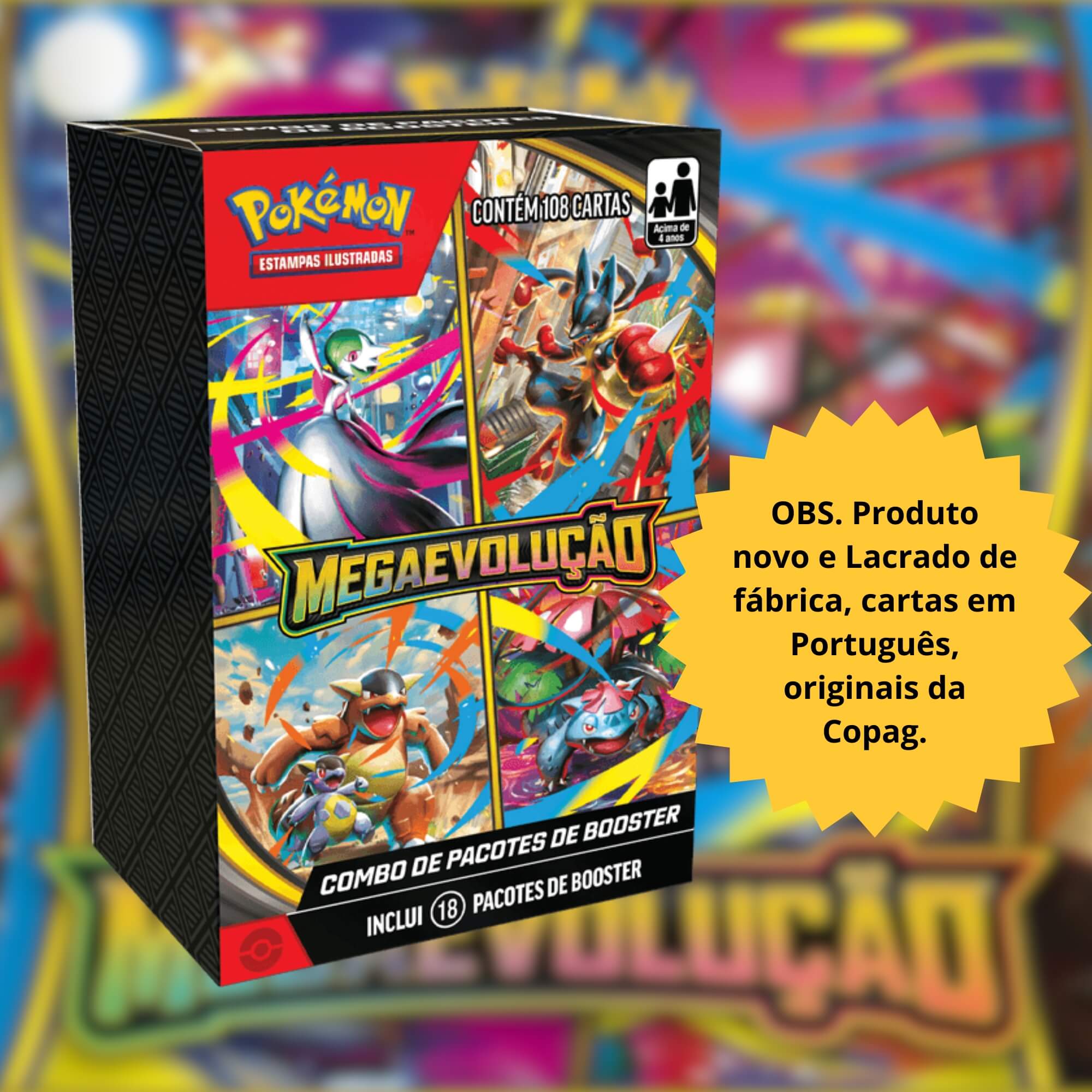 Combo De Booster Pokemon TCG Mega Evolução 1 Copag - 35665