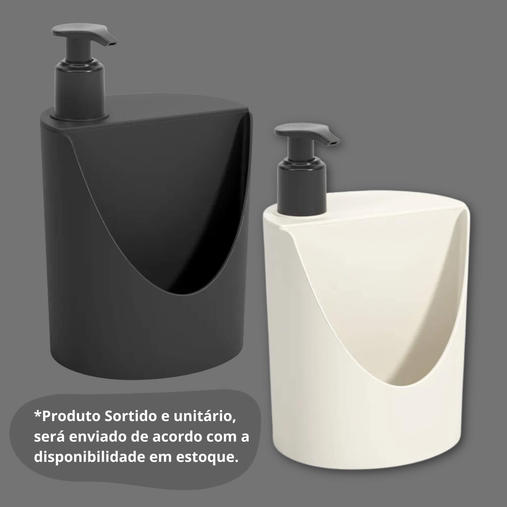 Dispenser para Detergente e Esponja Coza Basic 600ml Sortido e Unitário Brinox - 10837/8333