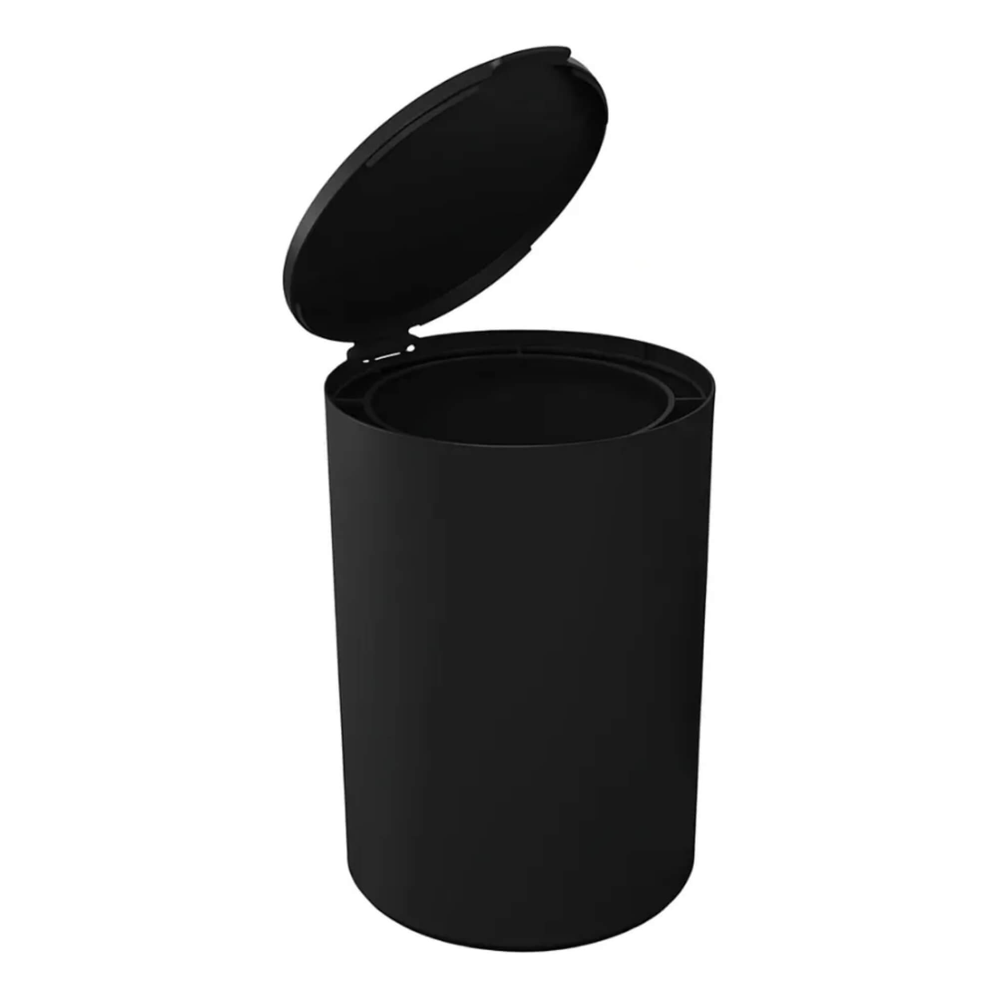 Lixeira para Banheiro com Tampa 5 Litros Coza Serene Black Brinox - 13106/3008