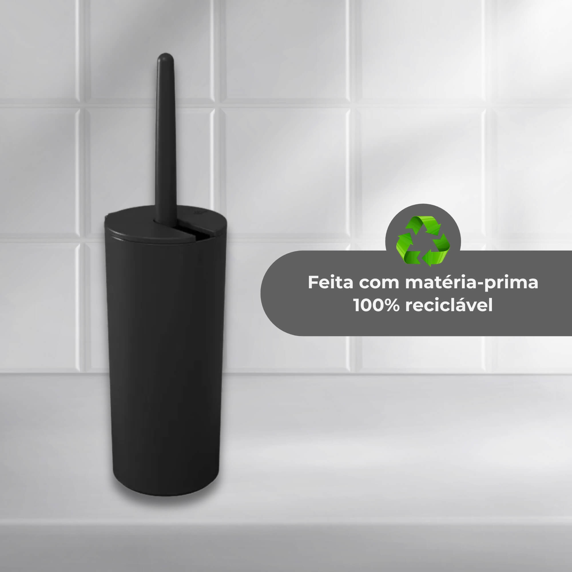 Escova Sanitária Serene Preto 1 Unidade Brinox - 13107/3008