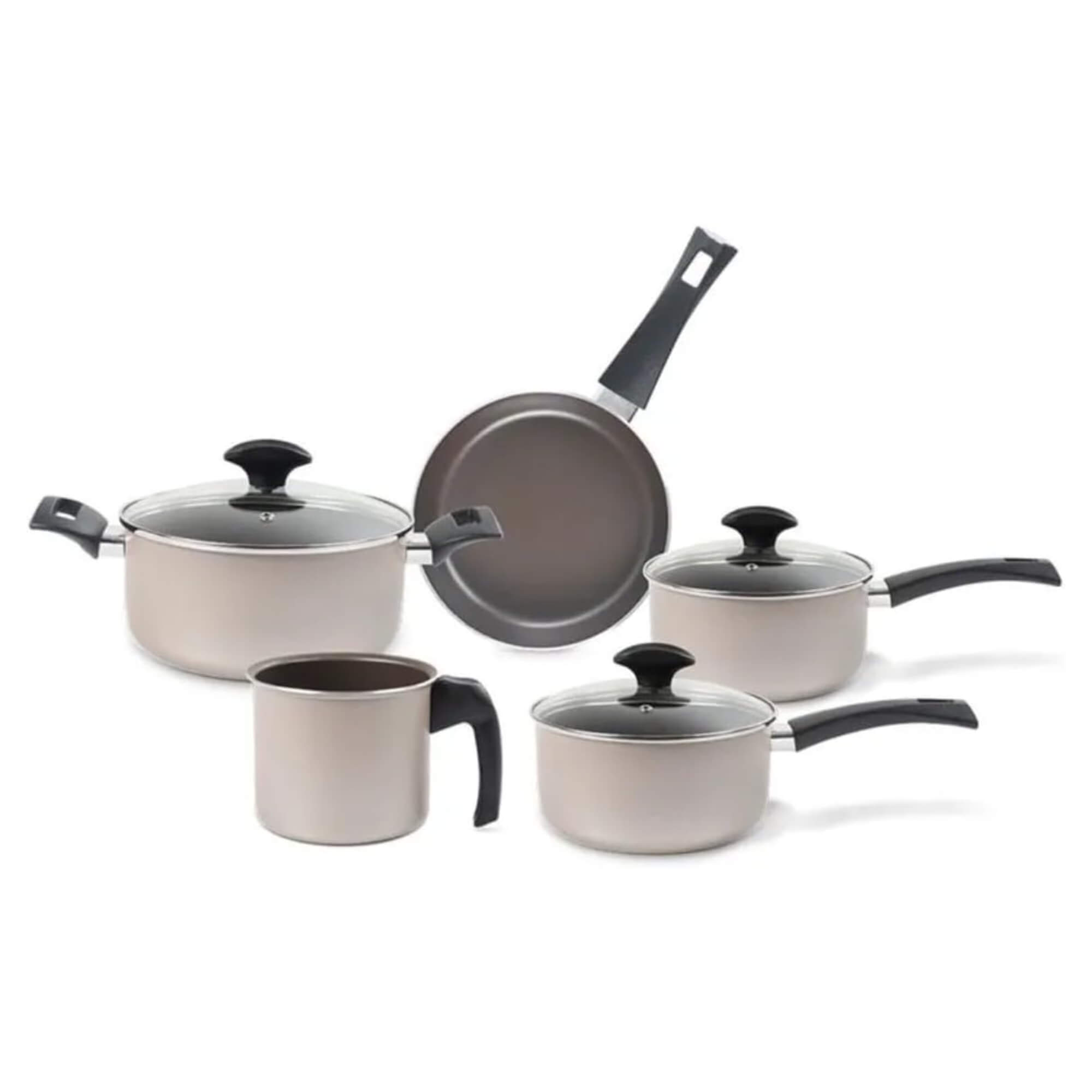 Conjunto de Panelas Antiaderente Ceramic Life Essence Champanhe 5 Peças Brinox - 7250/100