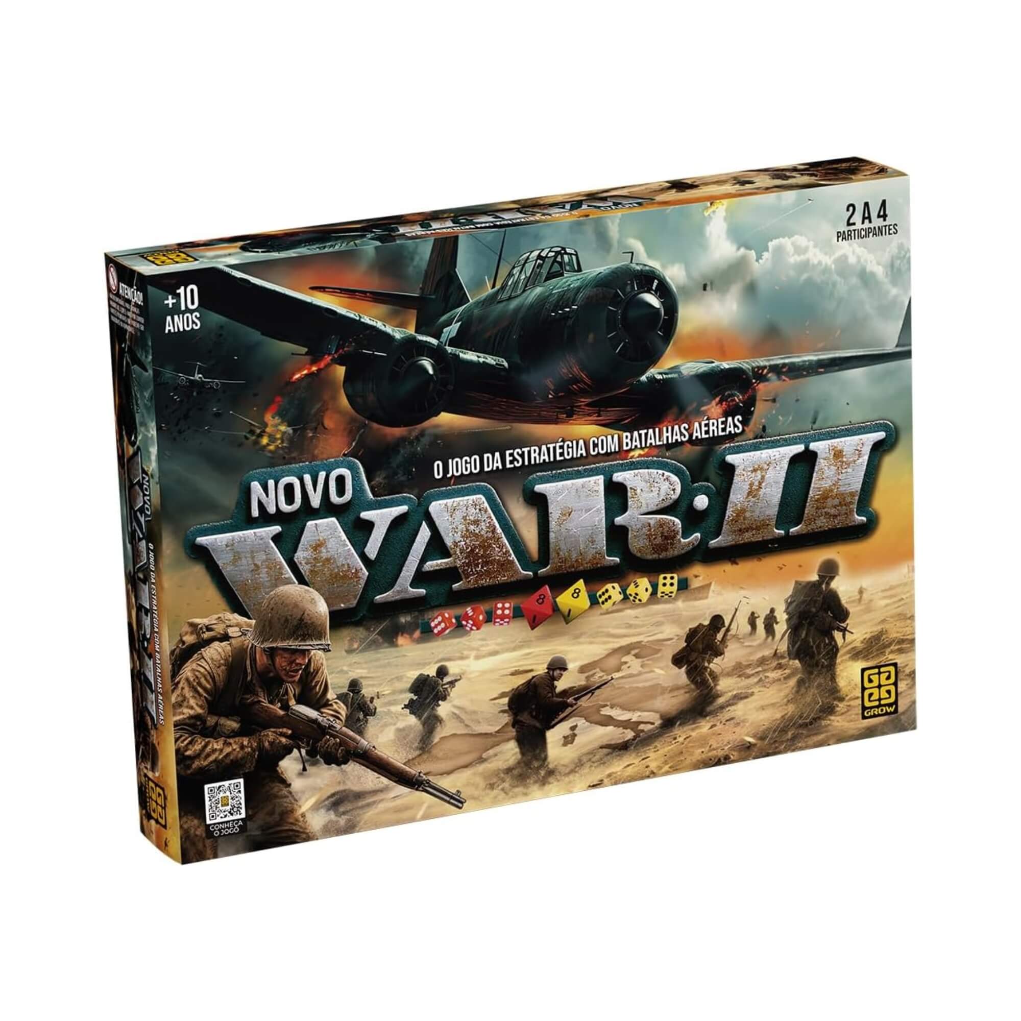 Jogo de Tabuleiro War II - Jogo da Estratégia com Batalhas Aéreas +10 Anos Grow - 04754