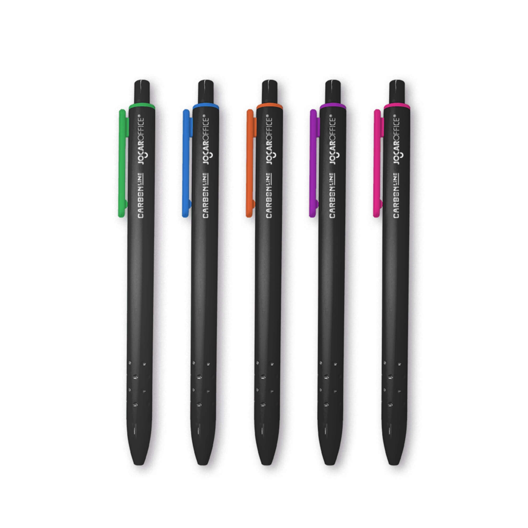Caneta Esferográfica Retrátil Ponta 0.7 Carbon Line Cores Sortidas Pote c/ 24 und Leonora - 10299
