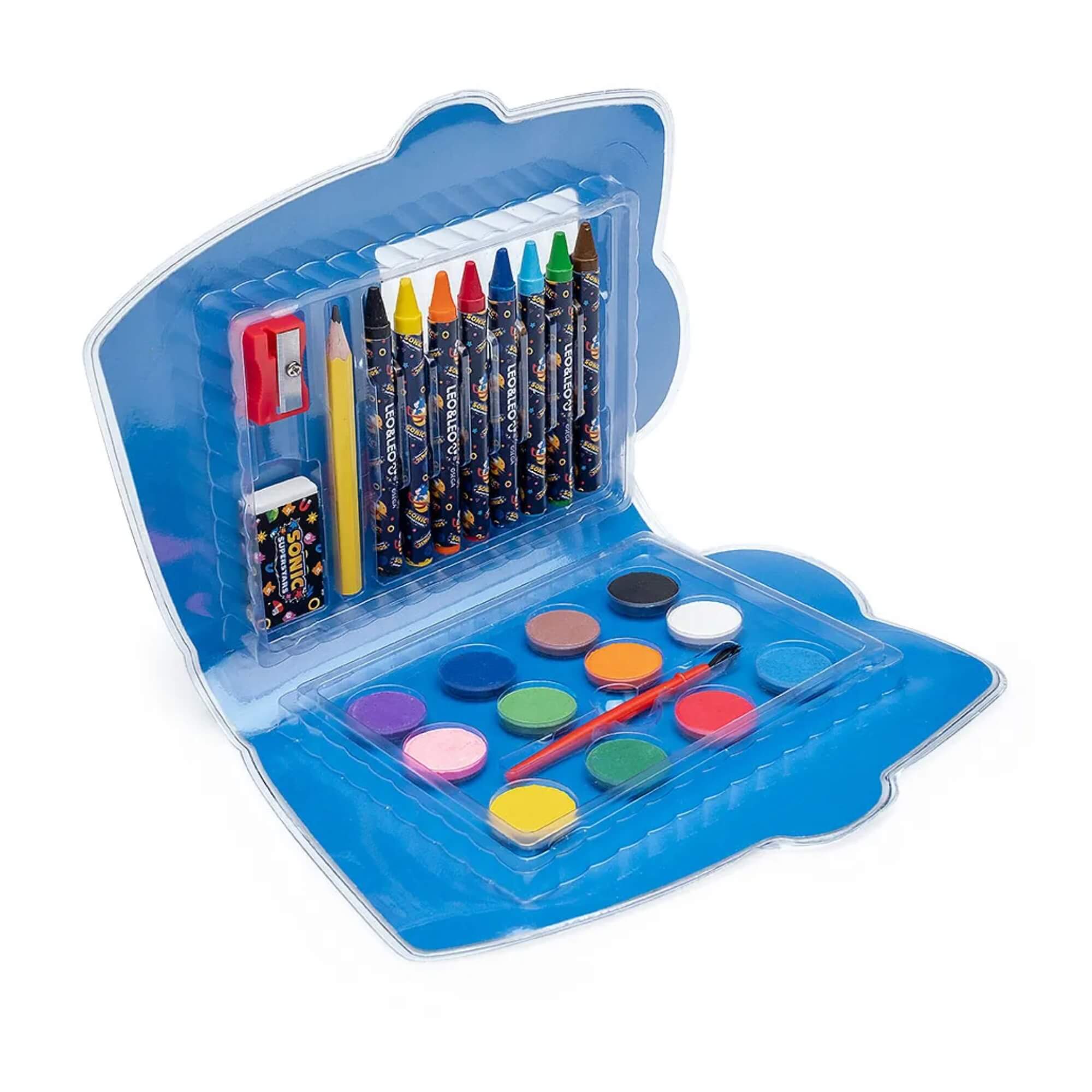 Kit Pintura Cores Personagens Sonic - Estojo c/ 24 Peças Leo&Leo Leonora - 10458
