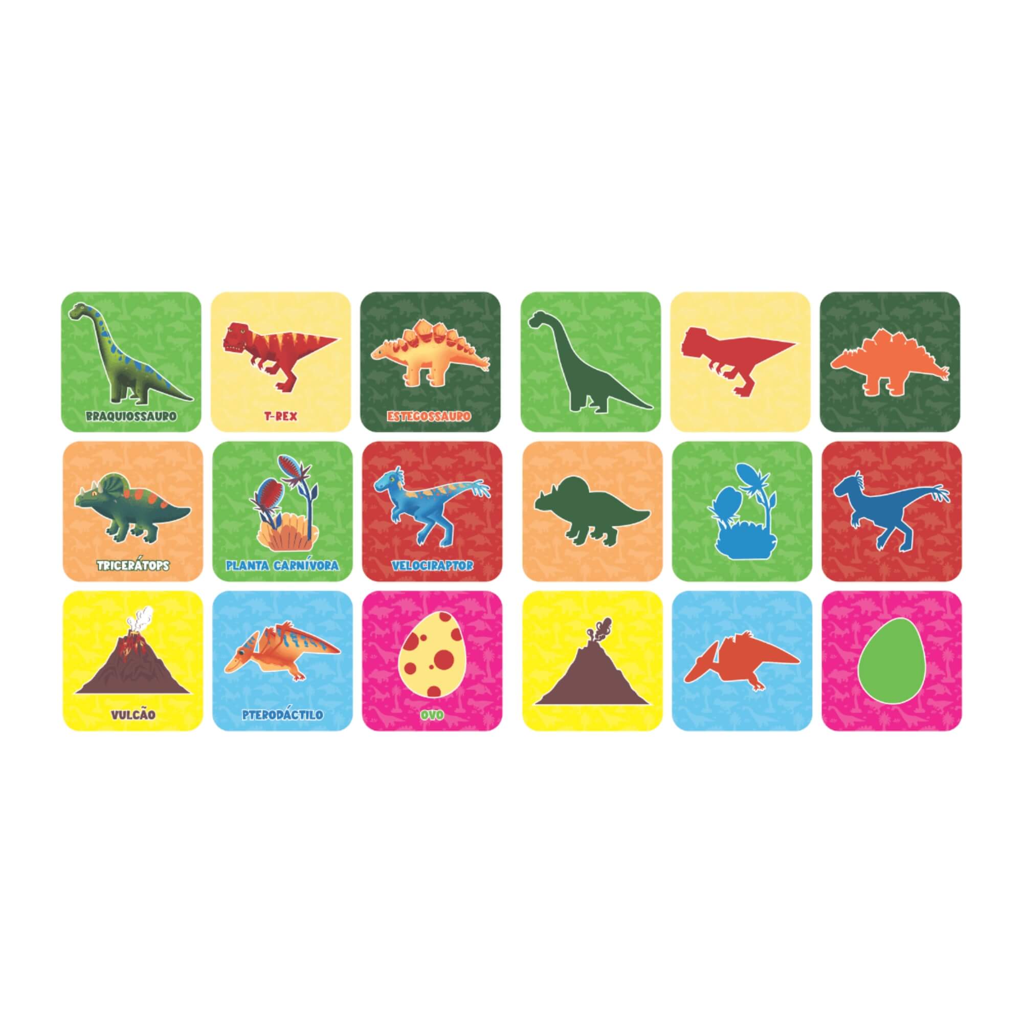 Livro Educativo Jogo da Memória Dino - Oppbag com Livro + Jogo da Memória Leo&Leo Leonora - 10468