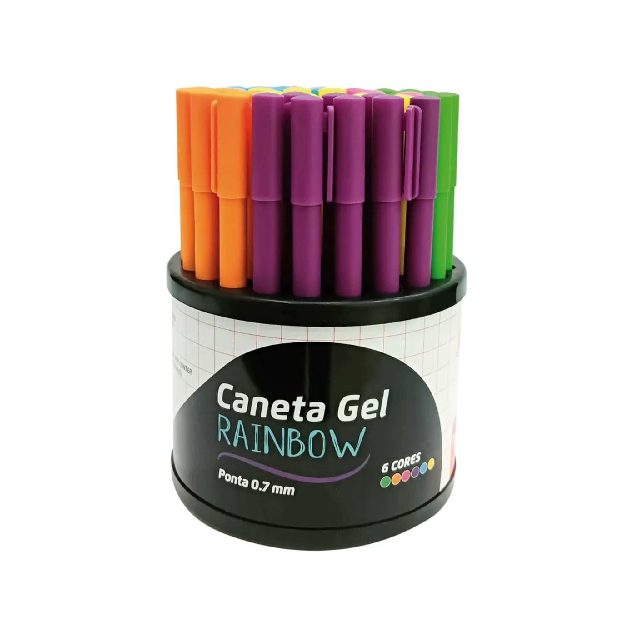Caneta Gel Rainbow 0.7 Colorida - Display com 50 Unidades Jocar Office Leonora - 97935