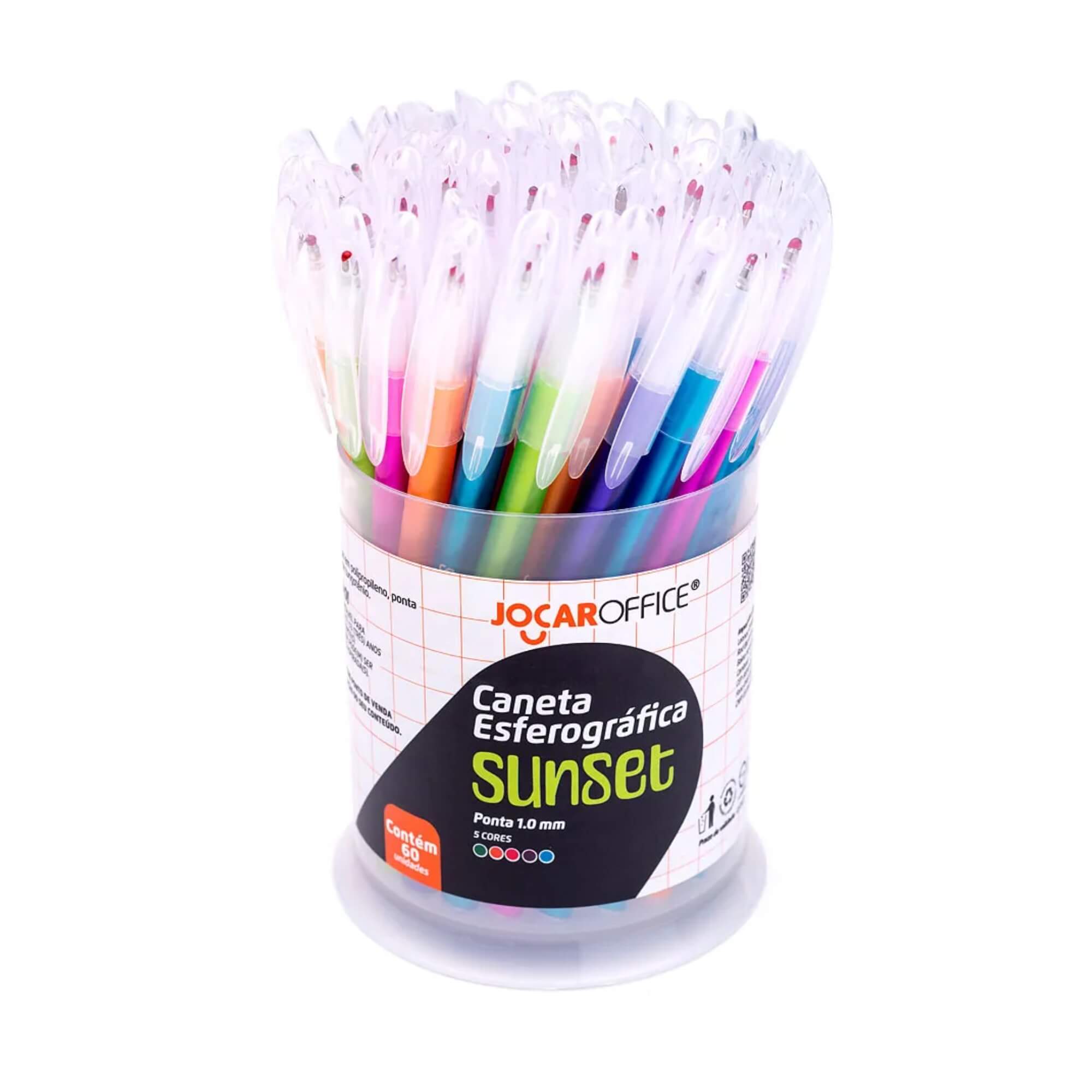 Caneta Esferográfica Sunset 1.0 - Dispenser c/ 60 unidades Jocar Office Leonora - 97951