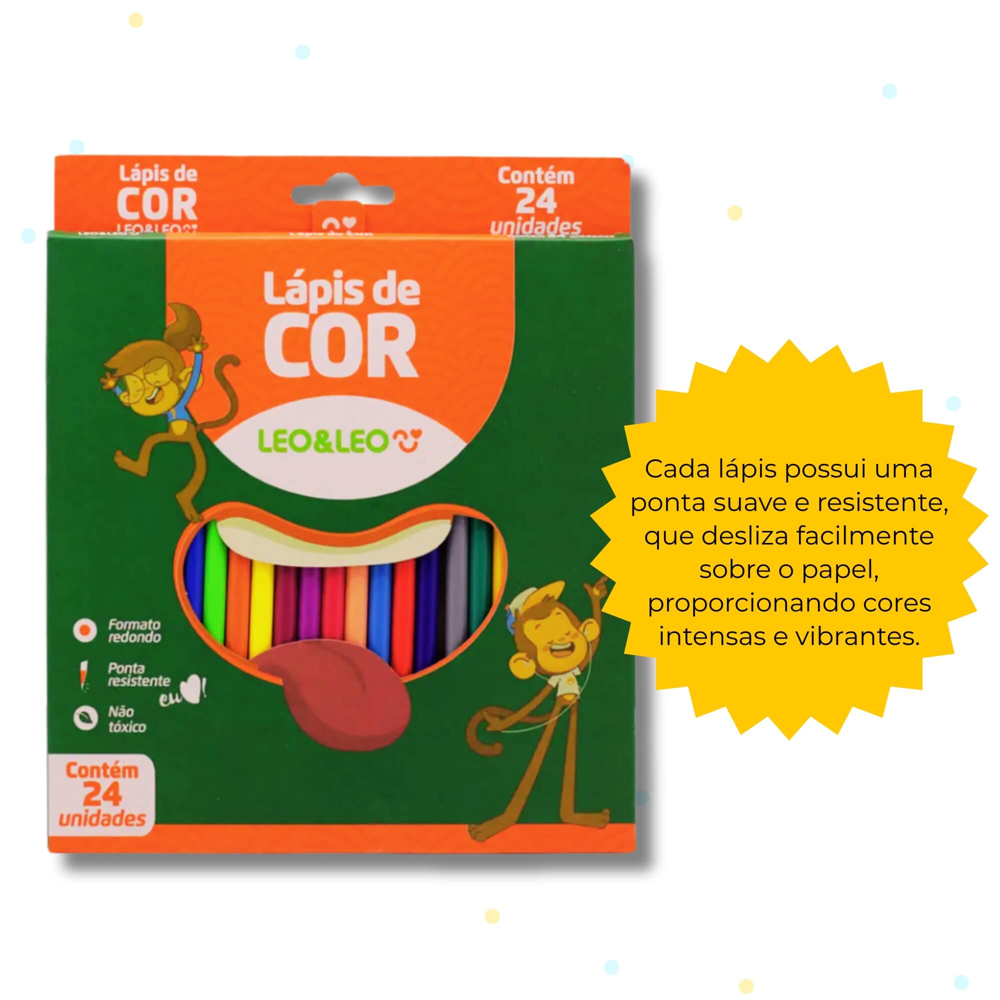 Lápis 24 Cores Redondo Flex Leo&Leo Leonora - 4487