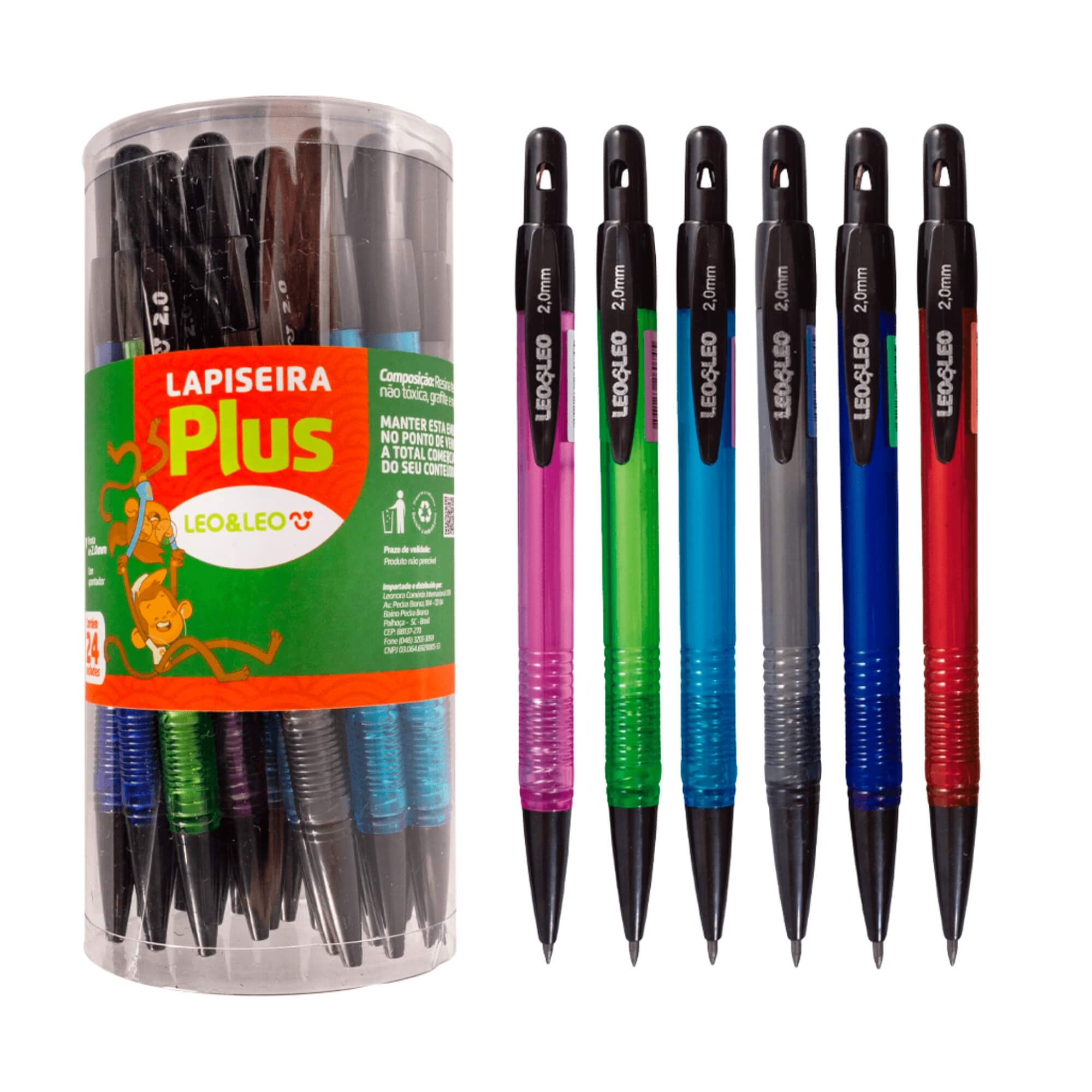 Lapiseira Plus 2.0 Pote com 24 Unidades Leo&Leo Leonora - 4774