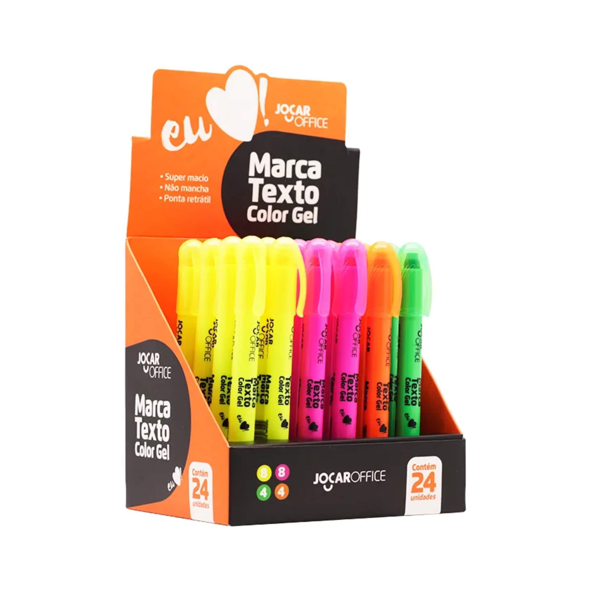 Caneta Marca Texto Gel Display com 24 Unidades Jocar Office Leonora - 96109