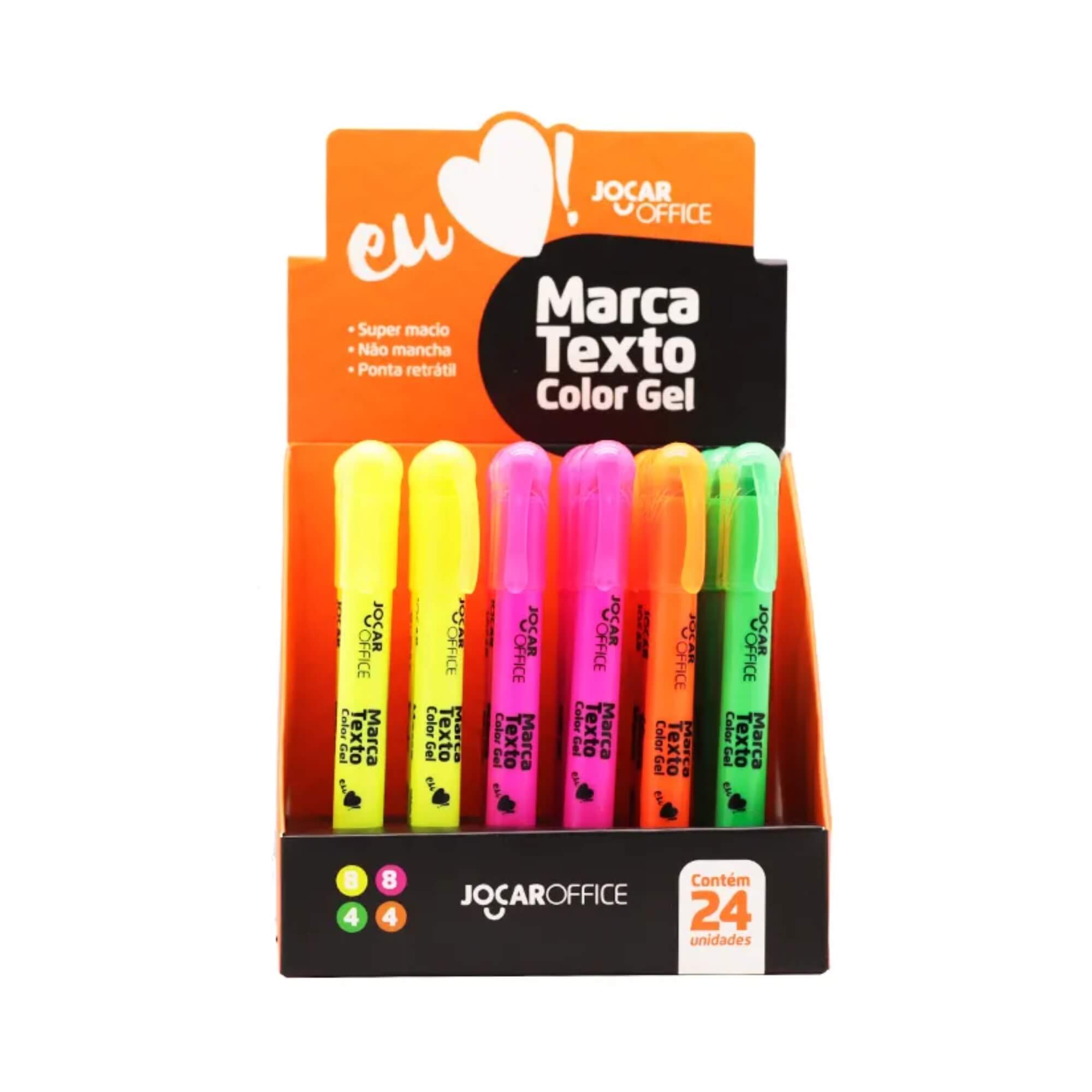 Caneta Marca Texto Gel Display com 24 Unidades Jocar Office Leonora - 96109