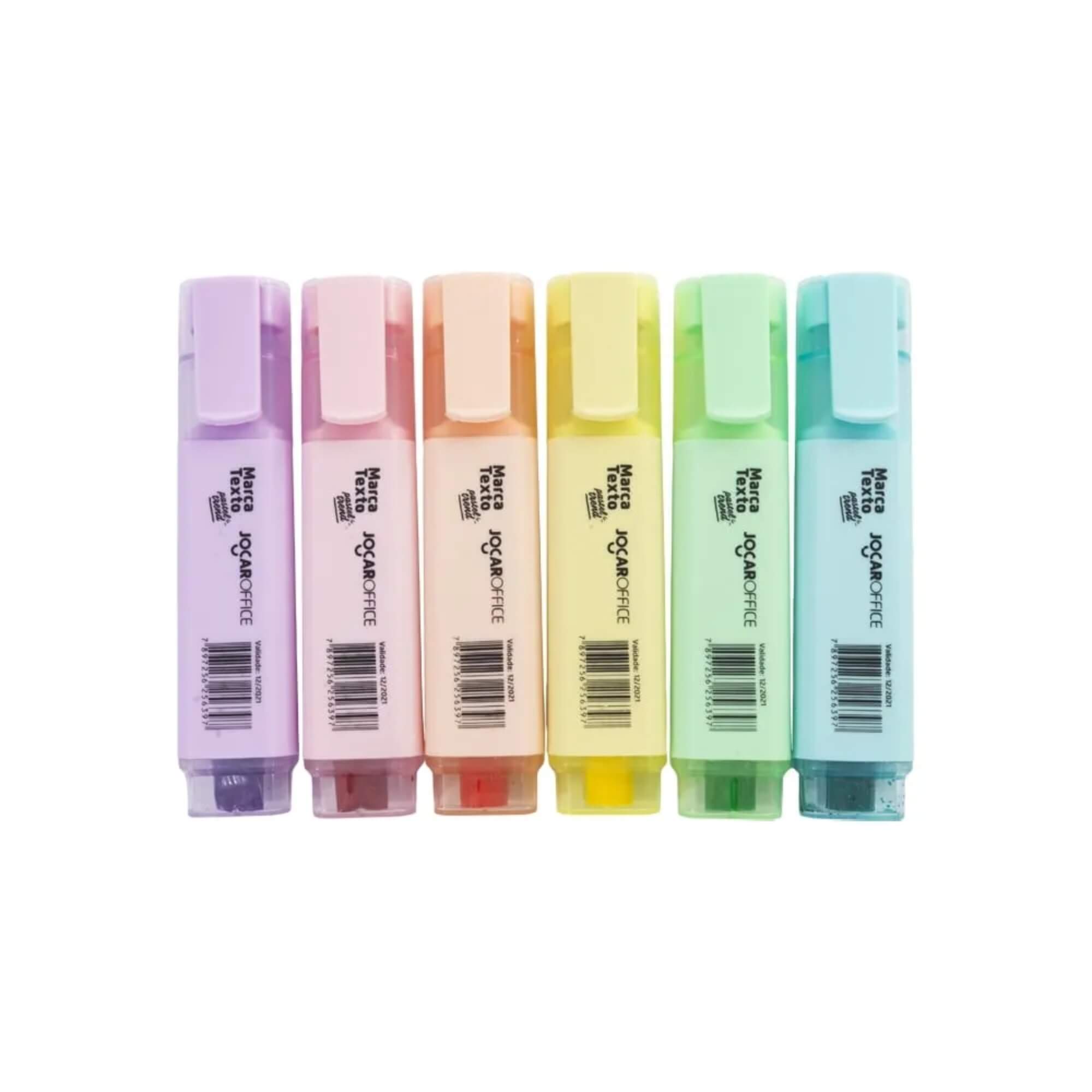 Caneta Marca Texto Cores Tons Pastel Trend Display com 24 Unidades Jocar Office Leonora - 96138