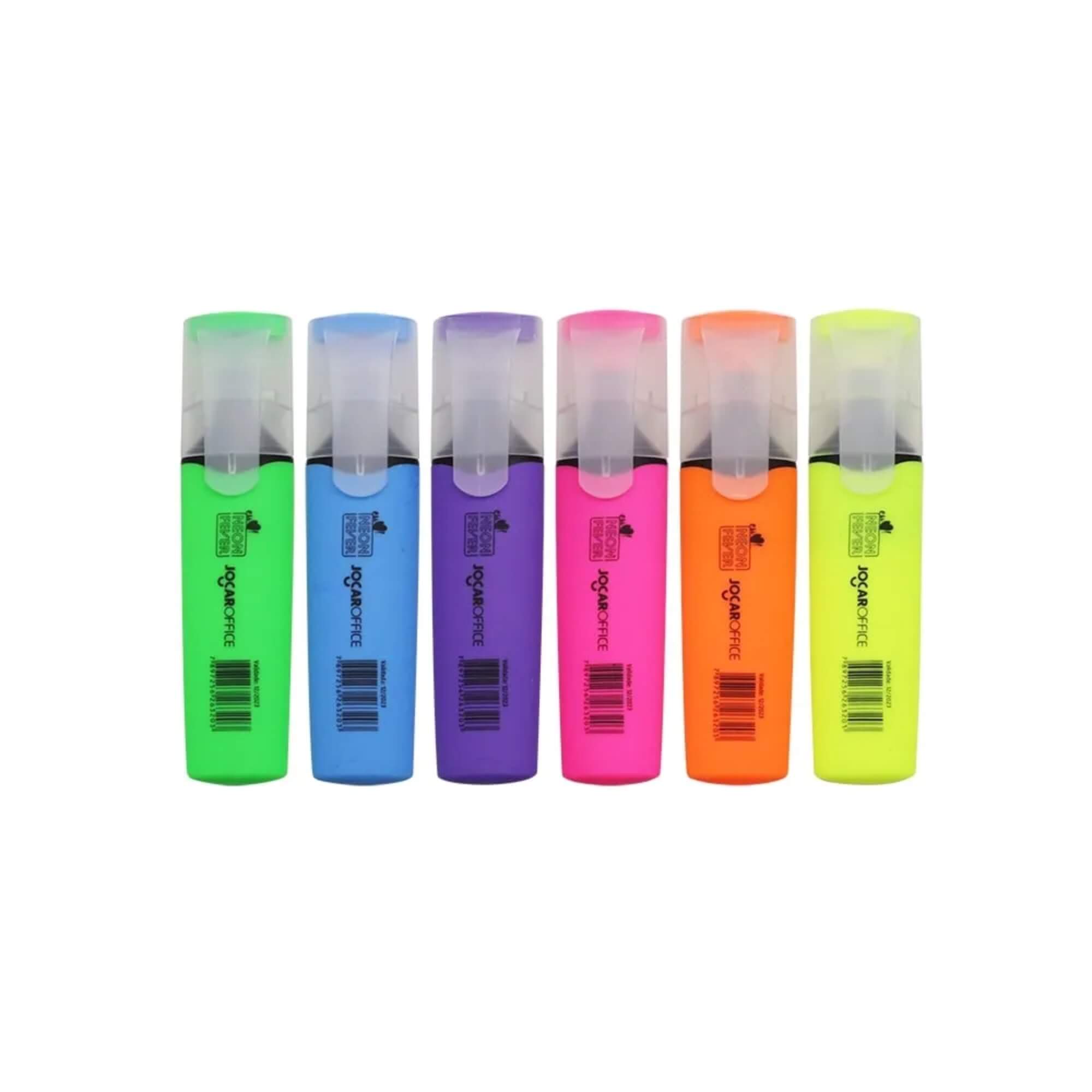 Caneta Marca Texto Neon Fever Display com 24 Unidades Jocar Office Leonora - 96140