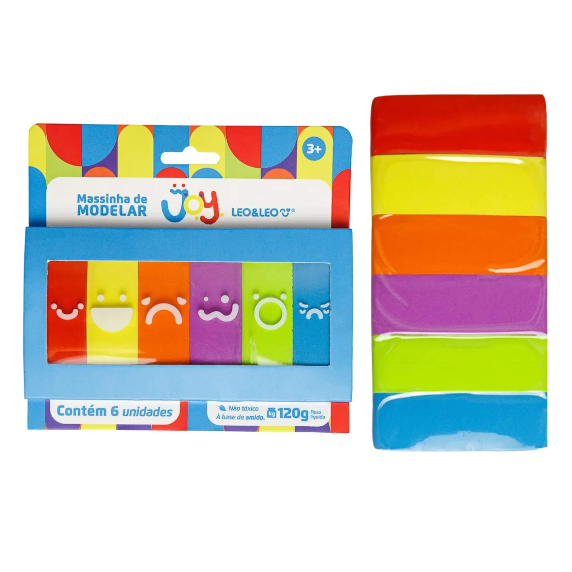 Massa de Modelar Joy Blister - 6 Cores Leo&Leo Leonora - 73531