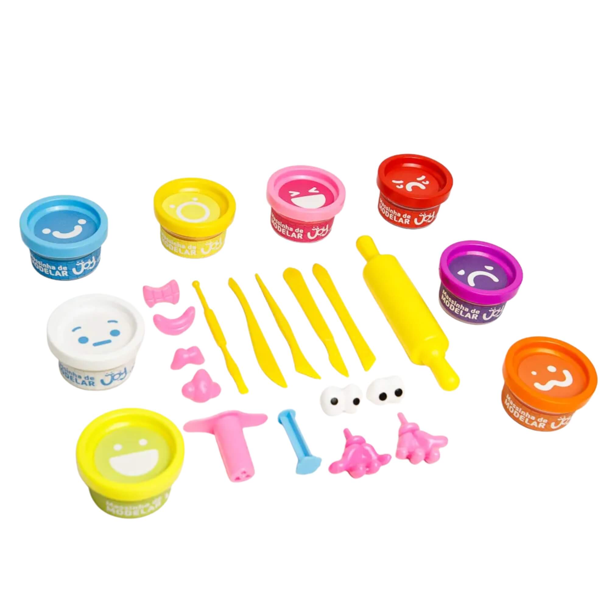 Kit Massa de Modelar Joy Maleta - 8 Cores Mais 15 Moldes Leo&Leo Leonora - 73532