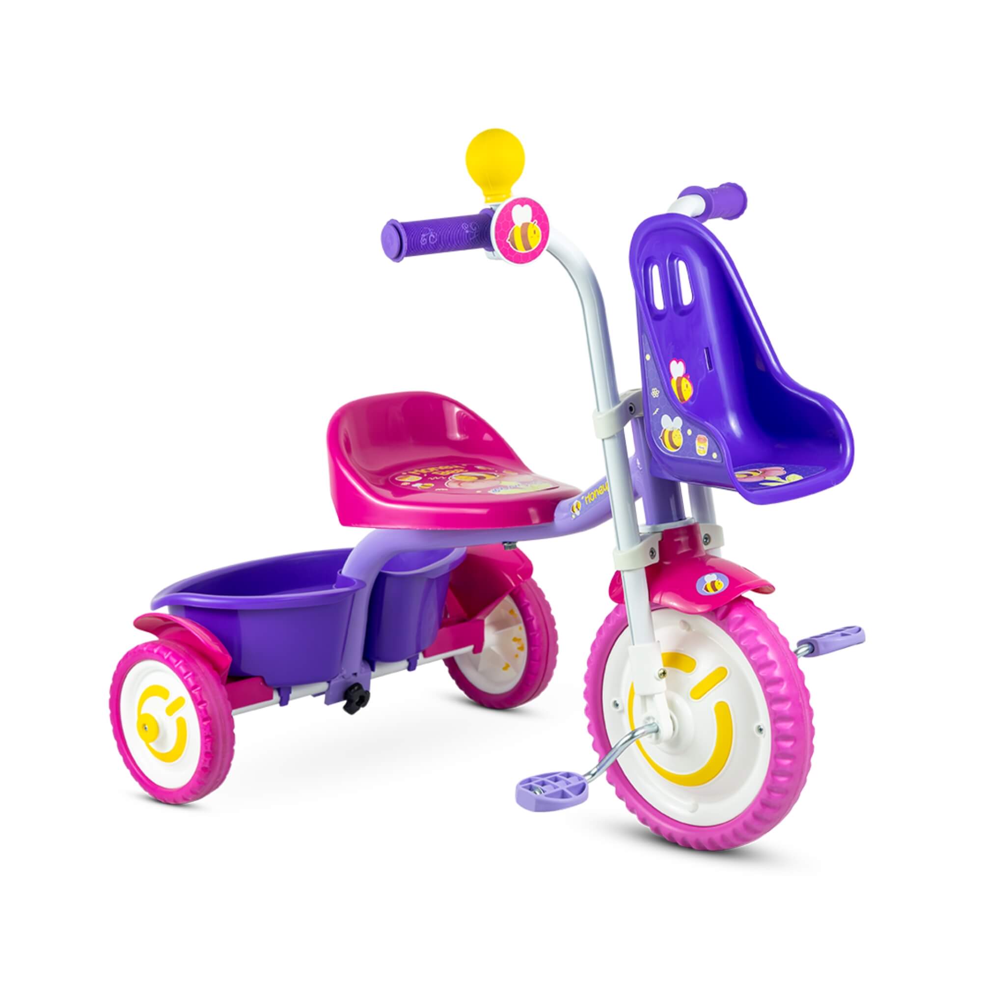 Triciclo Infantil Honey Bee +18 meses c/ Limitador de Giro do Guidão Nathor - 100510160016