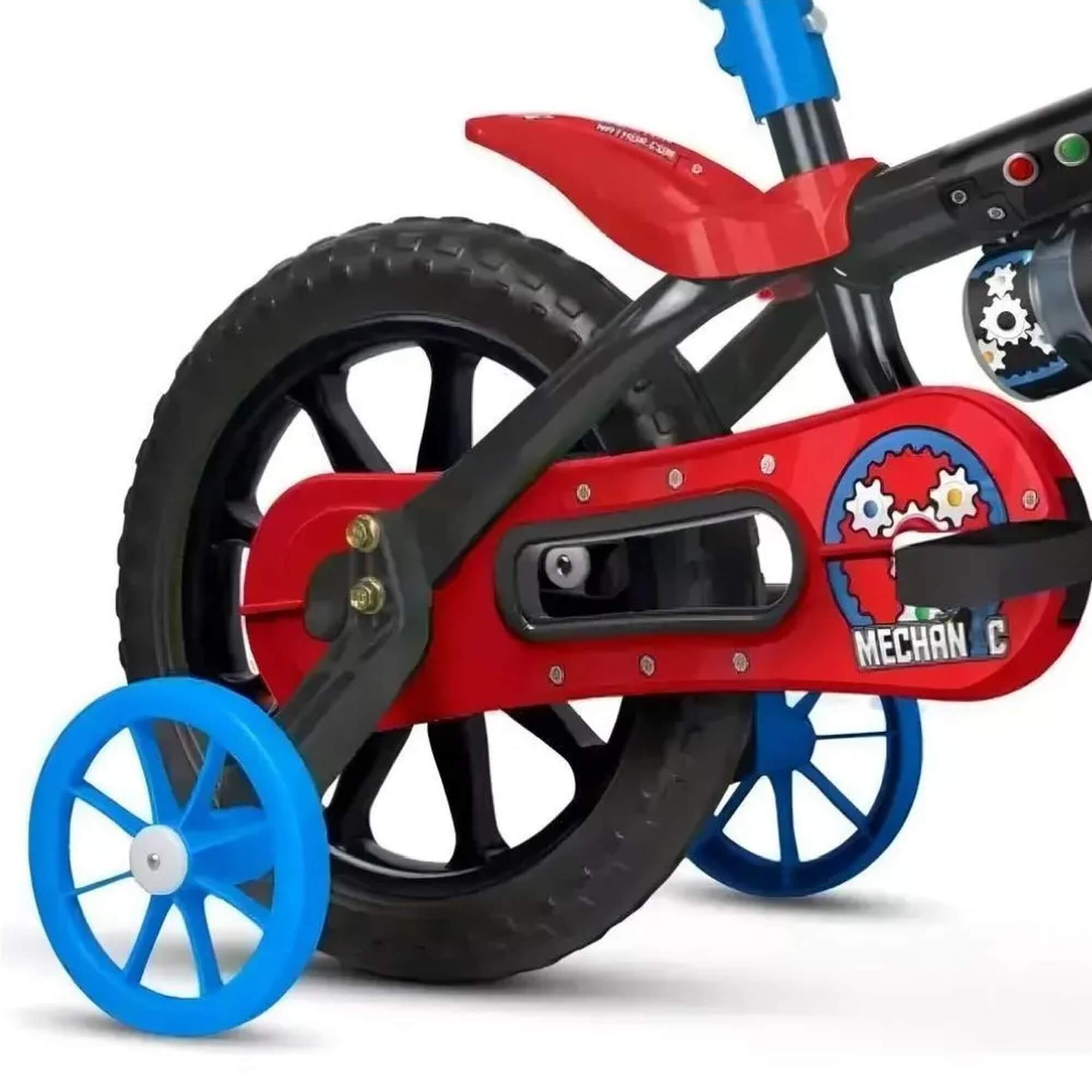 Bicicleta Infantil Aro 12" Mechanic com Rodinhas Laterais Nathor - 100010160047