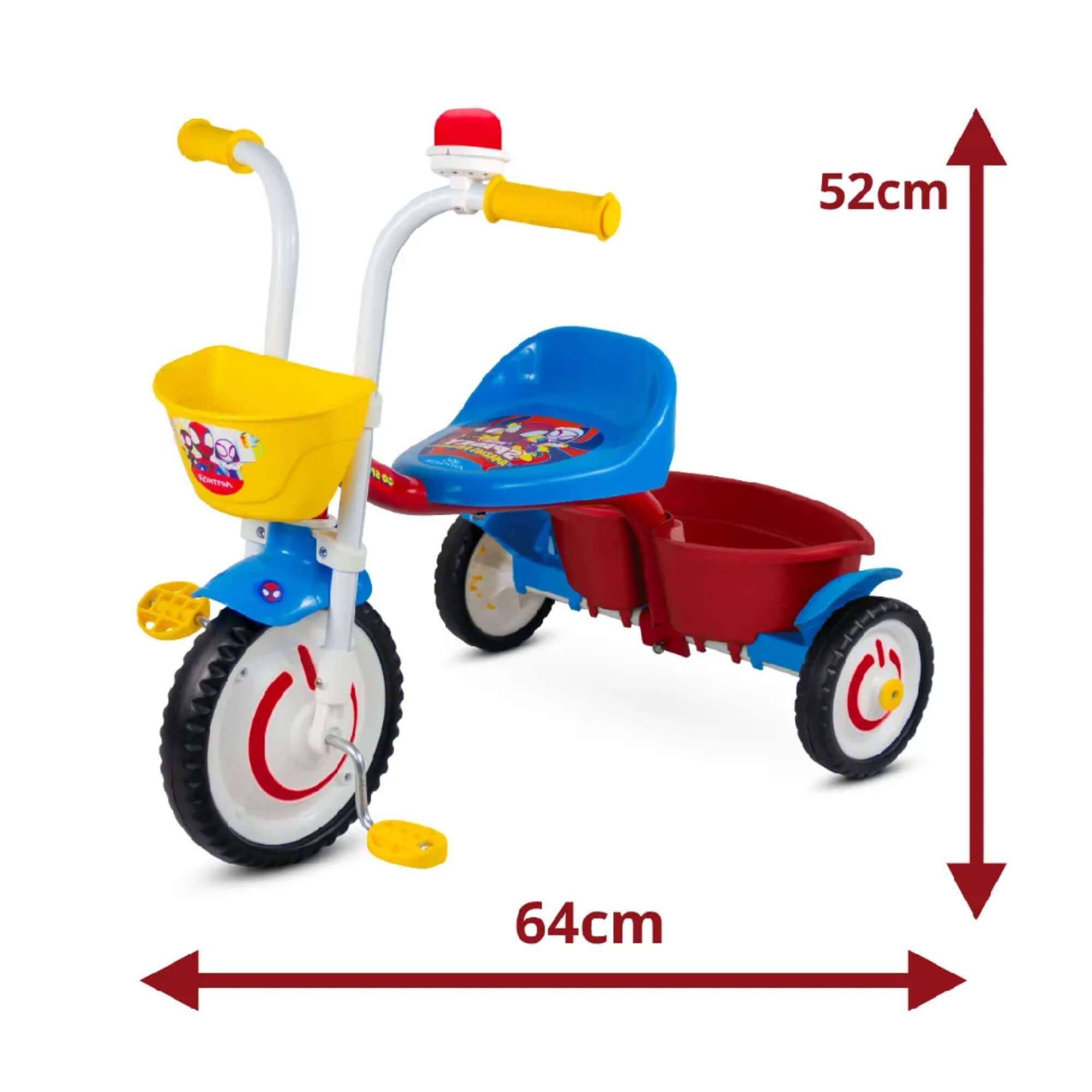 Triciclo Infantil Homem-Aranha Spider Man com Cestinho Nathor - 100580160003