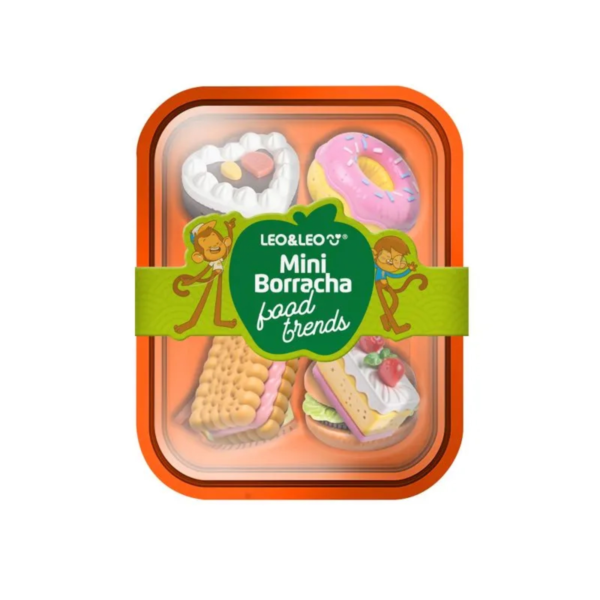 MIni Borracha Food Trends Marmitinha c/ 4 borrachas - display c/ 12 un. Leo&Leo Leonora - 10195