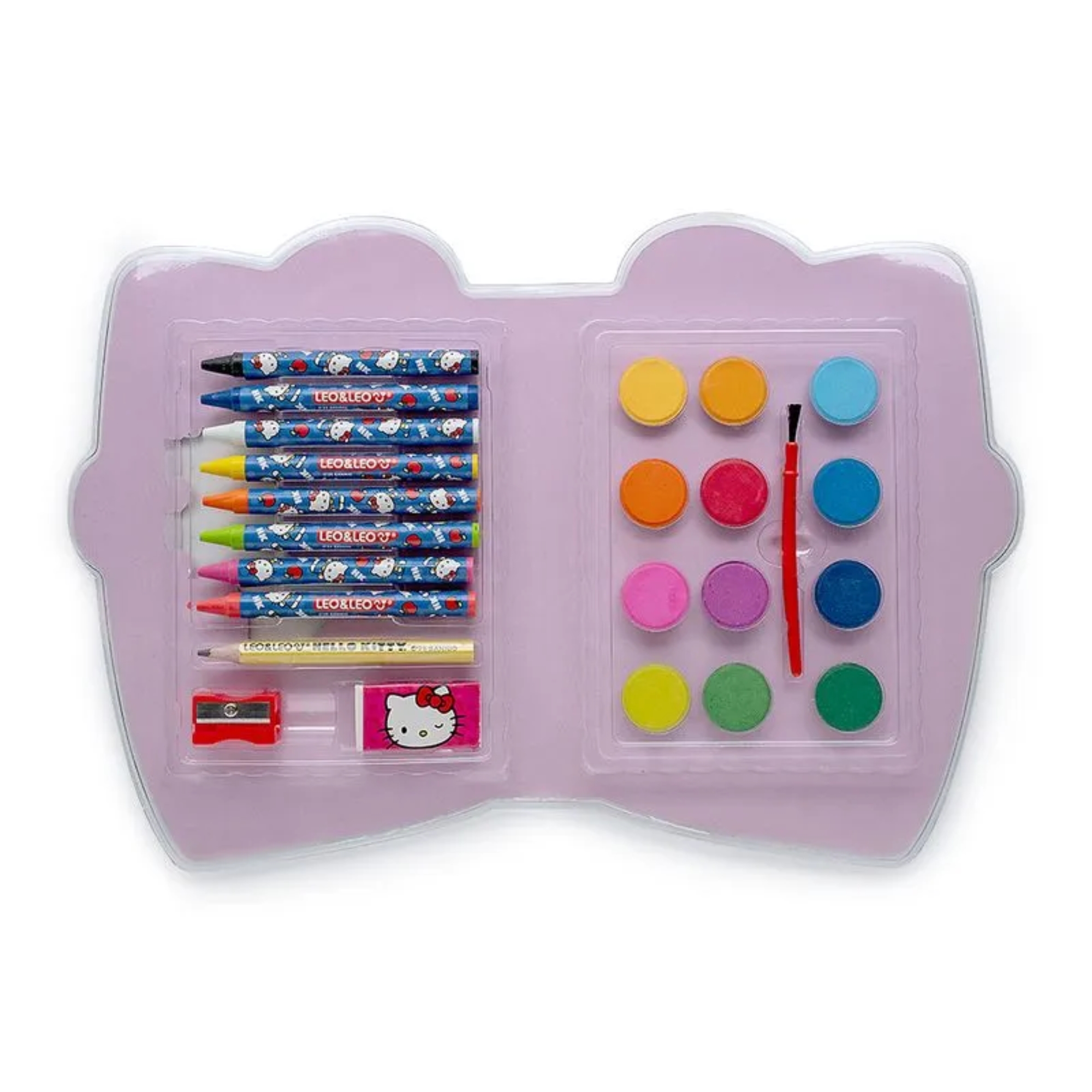 Kit Pintura Cores Personagens Hello Kitty  Estojo c/ 24 Peças Leo&Leo Leonora - 10457
