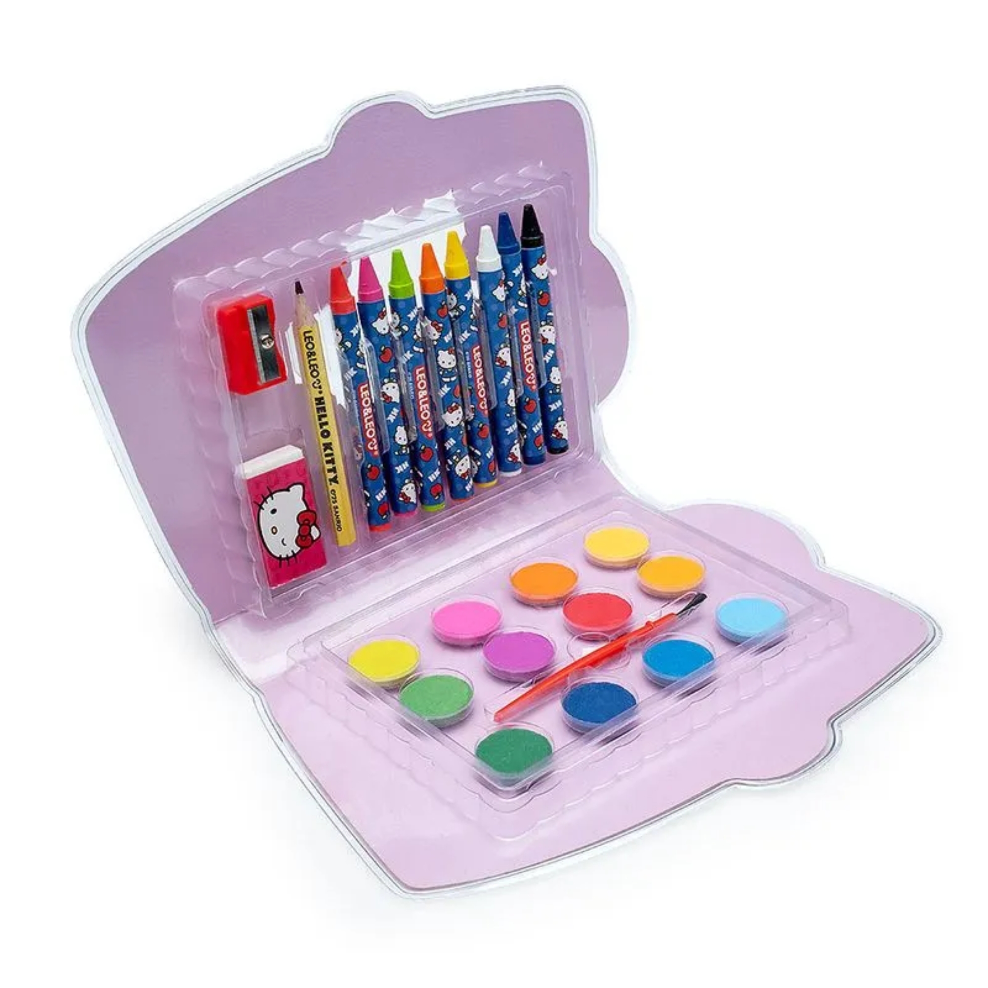 Kit Pintura Cores Personagens Hello Kitty  Estojo c/ 24 Peças Leo&Leo Leonora - 10457
