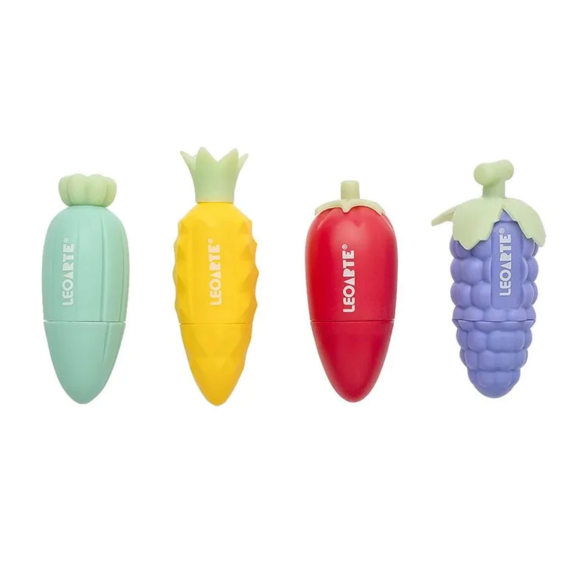 Caneta Marca-Texto Mini Frutinhas com Aroma - Caixa com 4 Unidades Leoarte Leonora - 10599