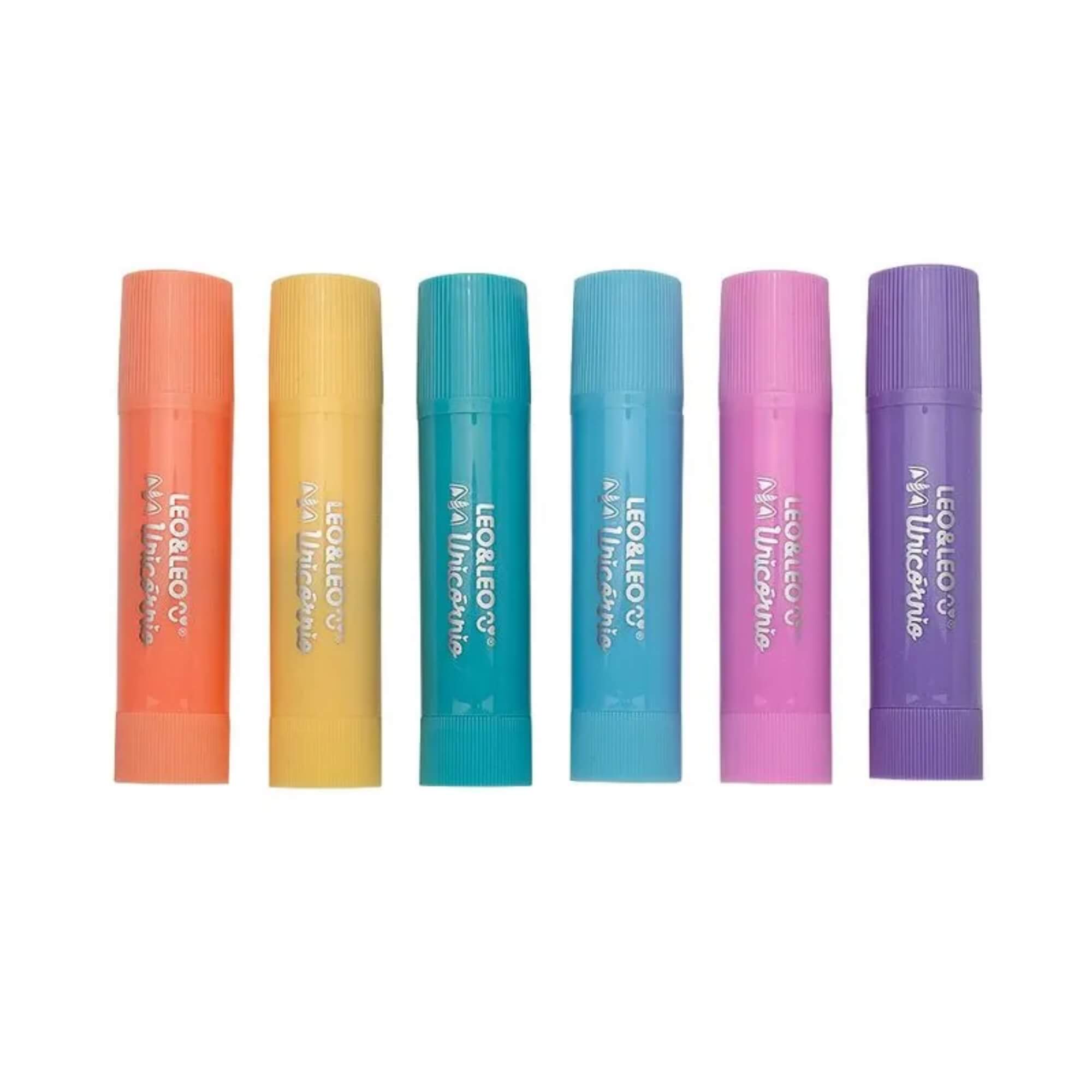 Guache em Bastão Cores Tons Pastel Unicórnio - Caixa com 6 Cores Leo&Leo Leonora - 10600
