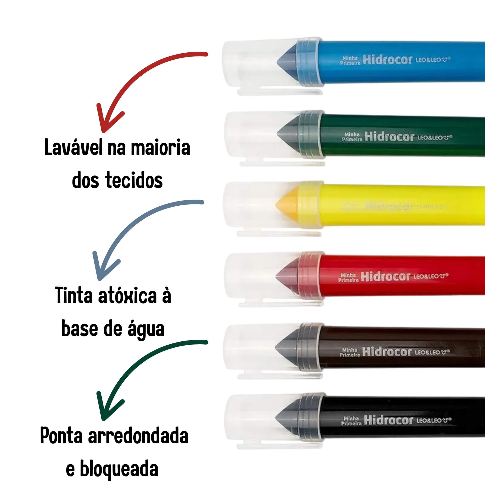 Minha Primeira Hidrocor Extra Big - Caixa com 6 Canetas Leo&Leo Leonora - 10607
