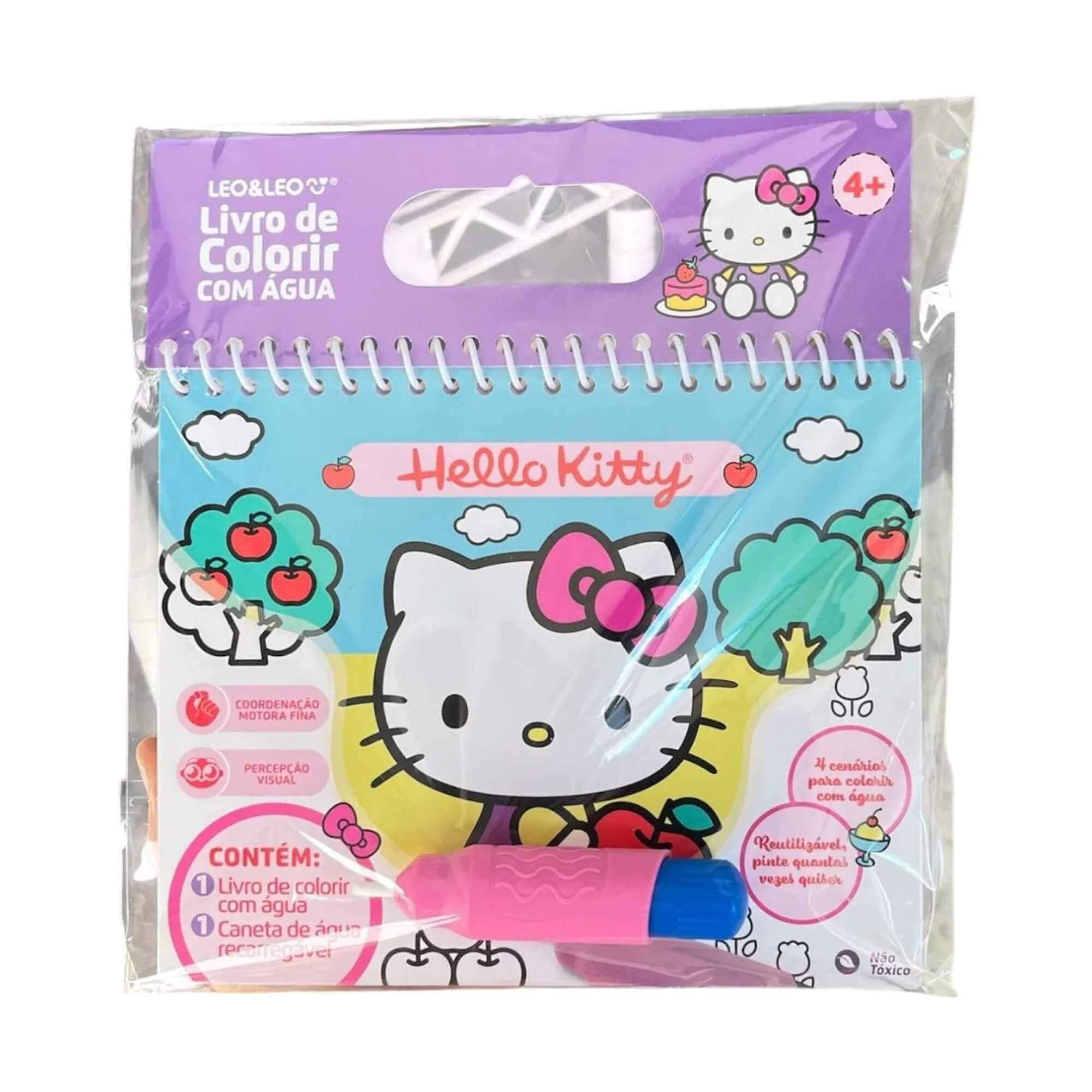 Livro de Colorir com Água Hello Kitty + Pincel Leo&Leo Leonora - 91676