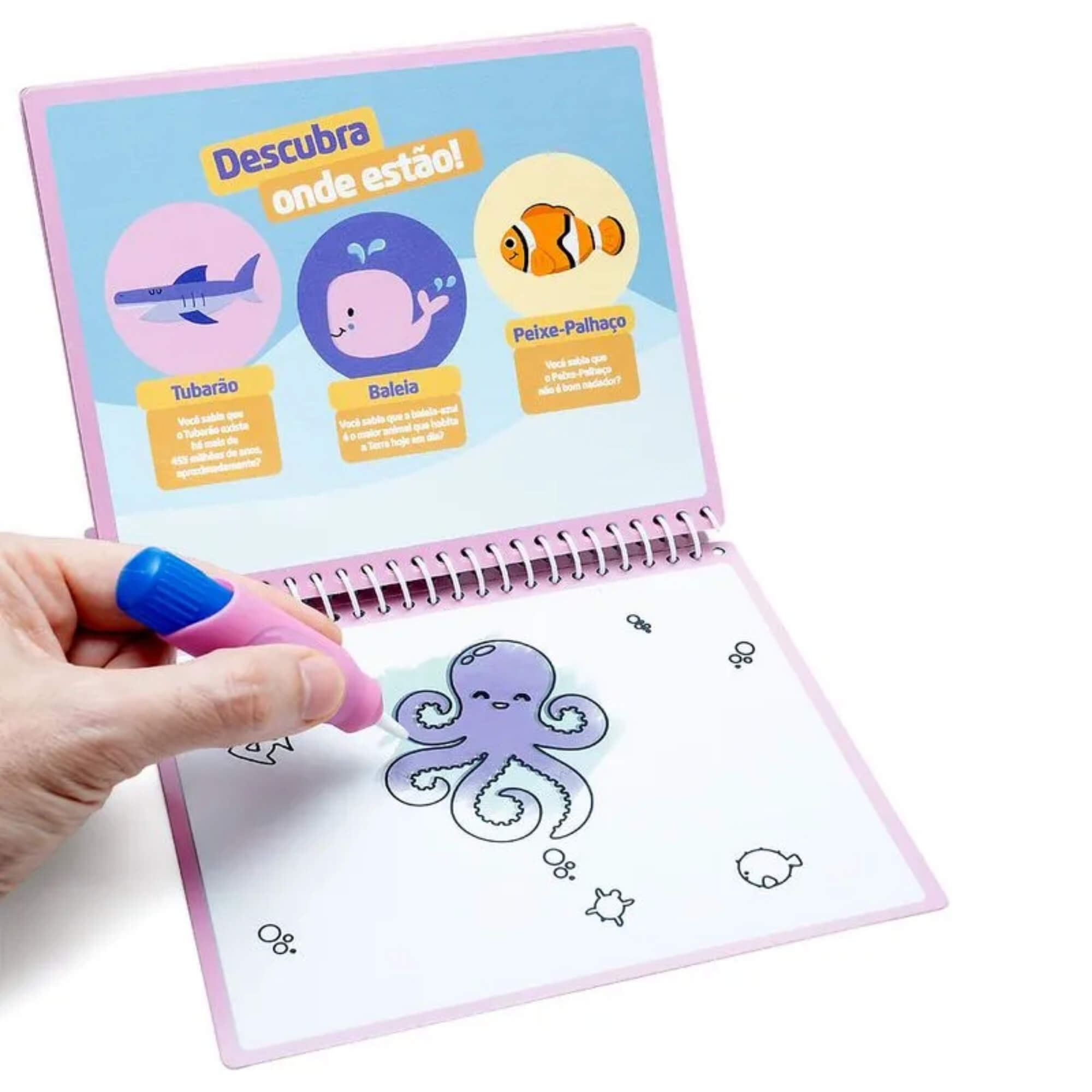 Livro de Colorir com Água Fundo do Mar + Pincel Leo&Leo Leonora - 91826