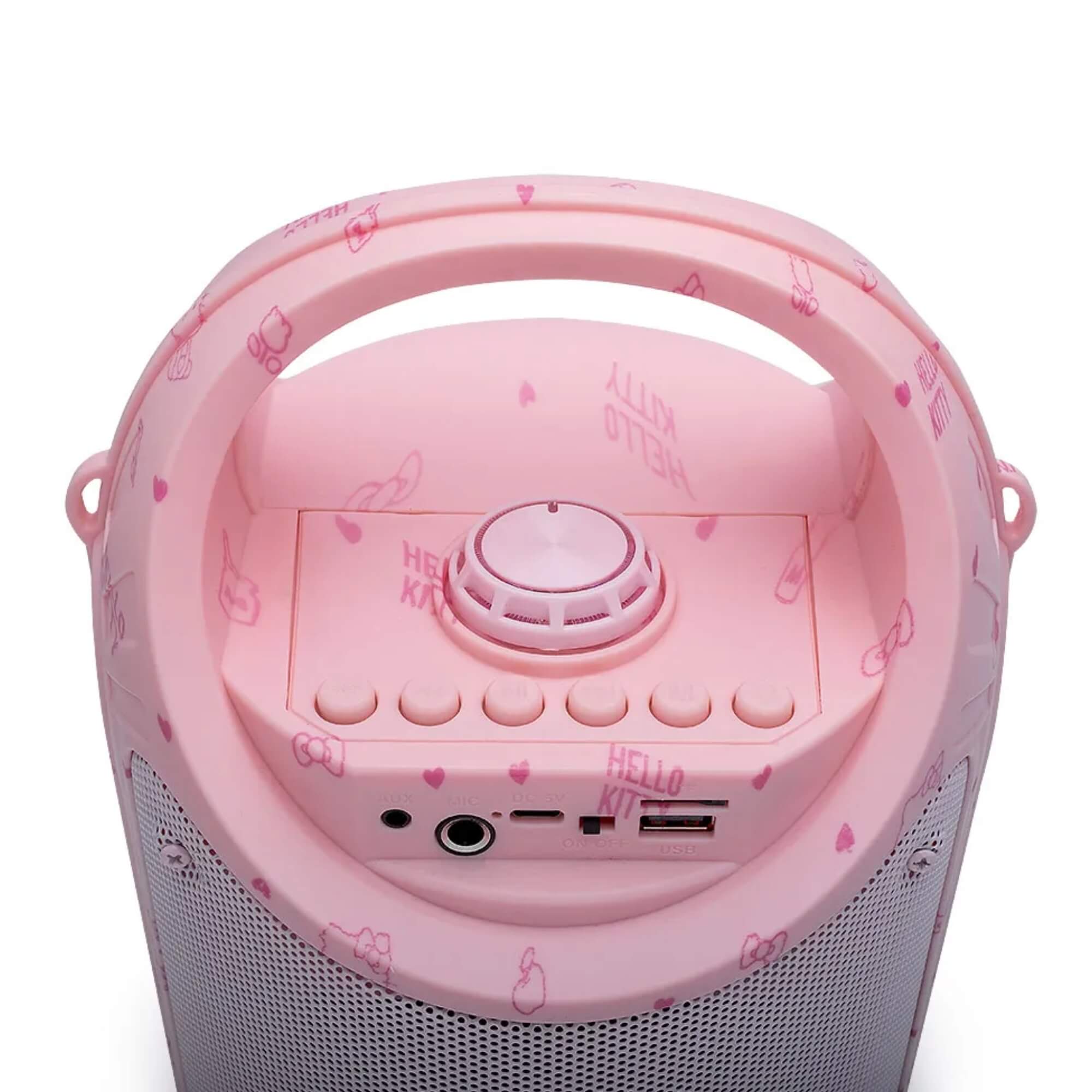 Caixa de Som Hello Kitty com Microfone Led Multimídia 60W Letron Leonora - 94508
