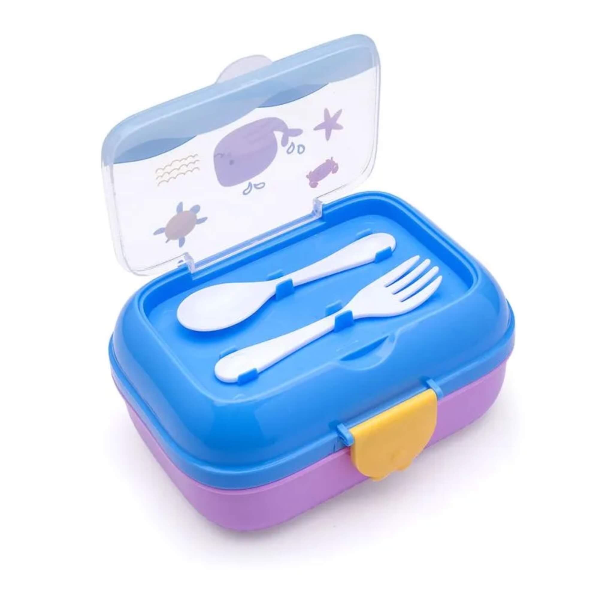 Kit Lanche Fundo do Mar com Garrafa Plástica 500Ml + Marmita 700Ml Leo&Leo Leonora - 97830