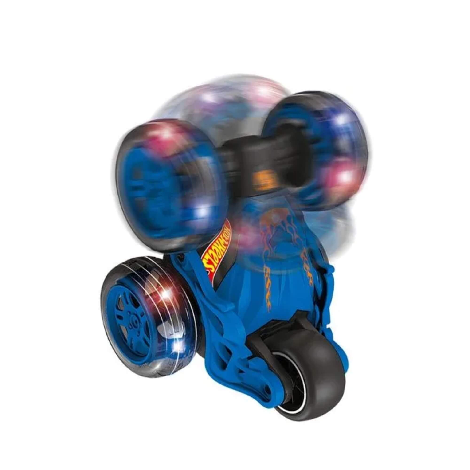 Carrinho de Controle Remoto Hot Wheels Stunt 4 Canais Azul c/ Luz e Som Multikids - BR2476