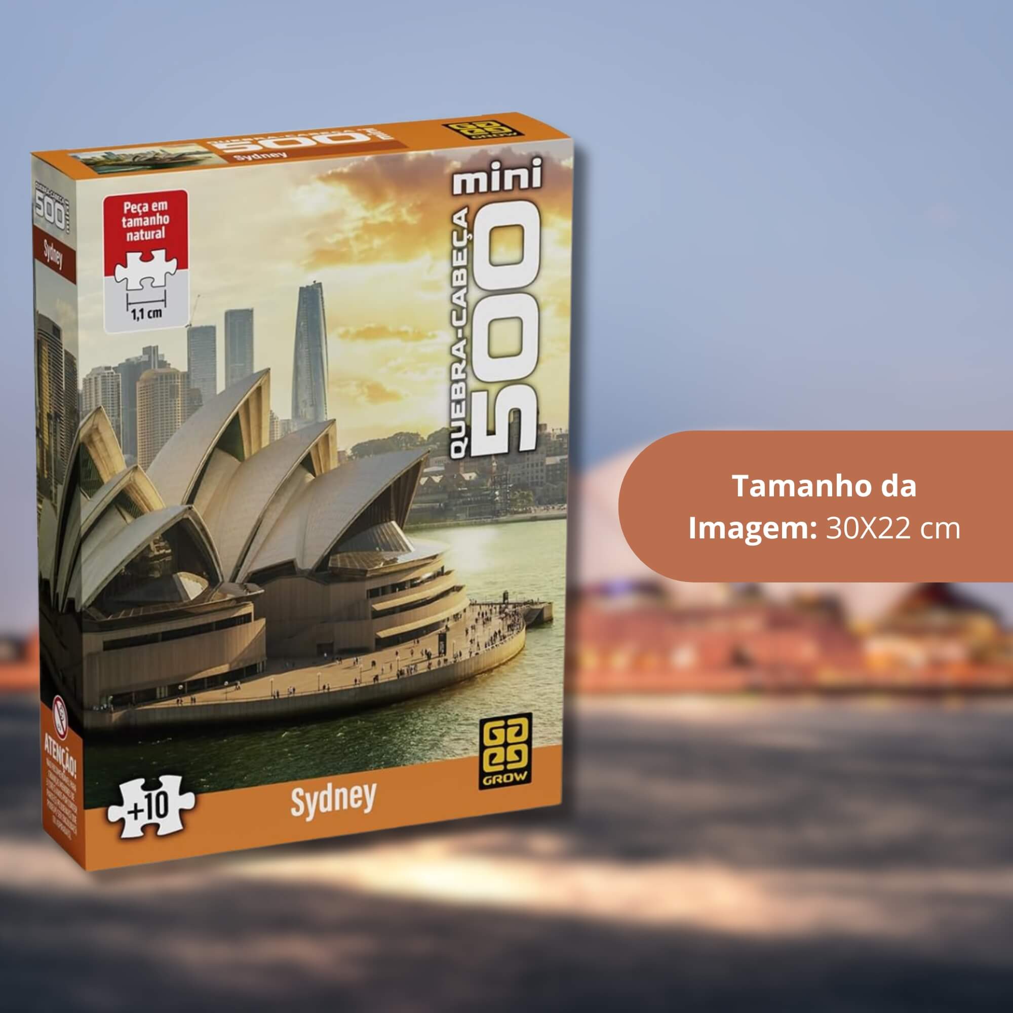 Mini Quebra-cabeça Puzzle 500 peças Sydney +10 Anos Grow - 04857