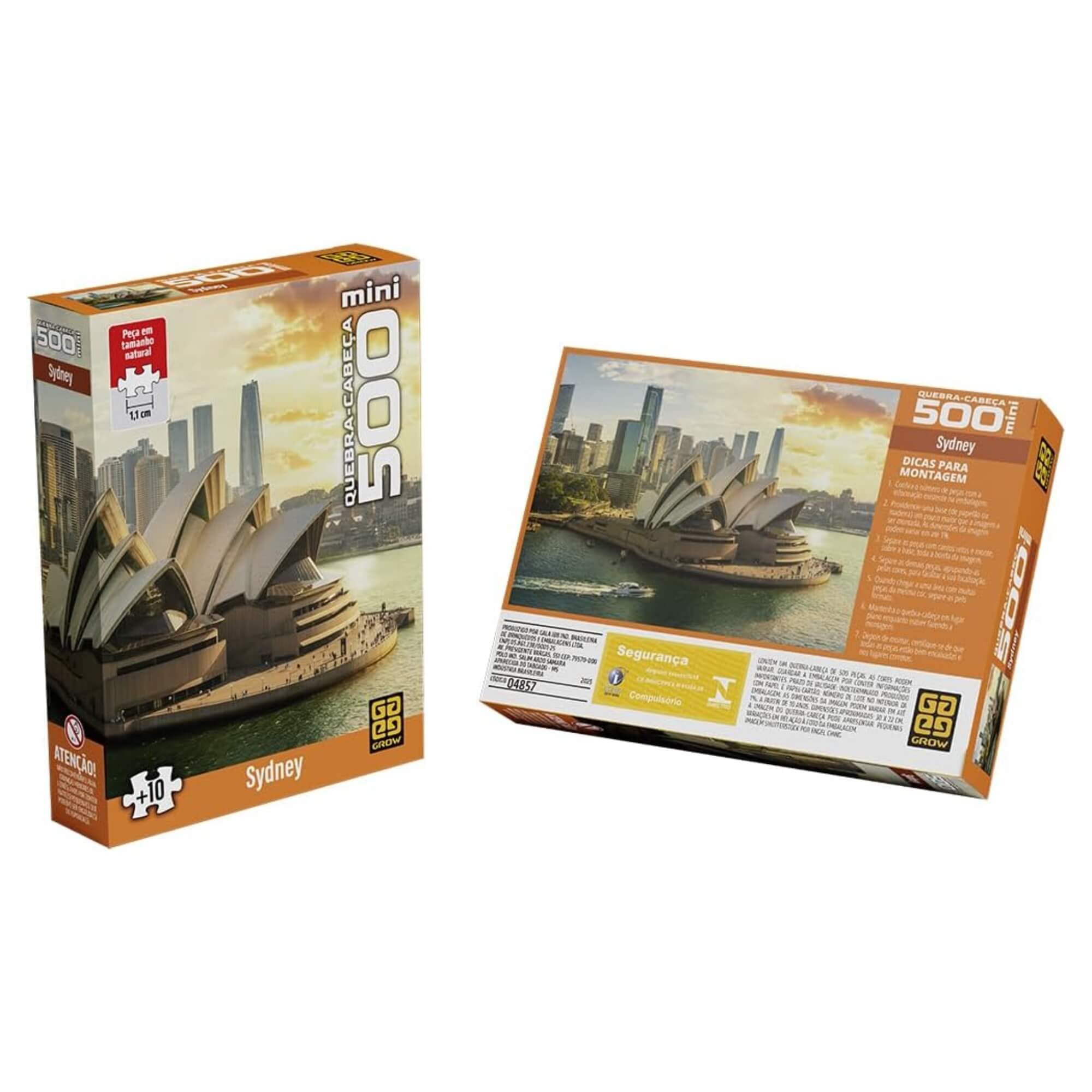 Mini Quebra-cabeça Puzzle 500 peças Sydney +10 Anos Grow - 04857