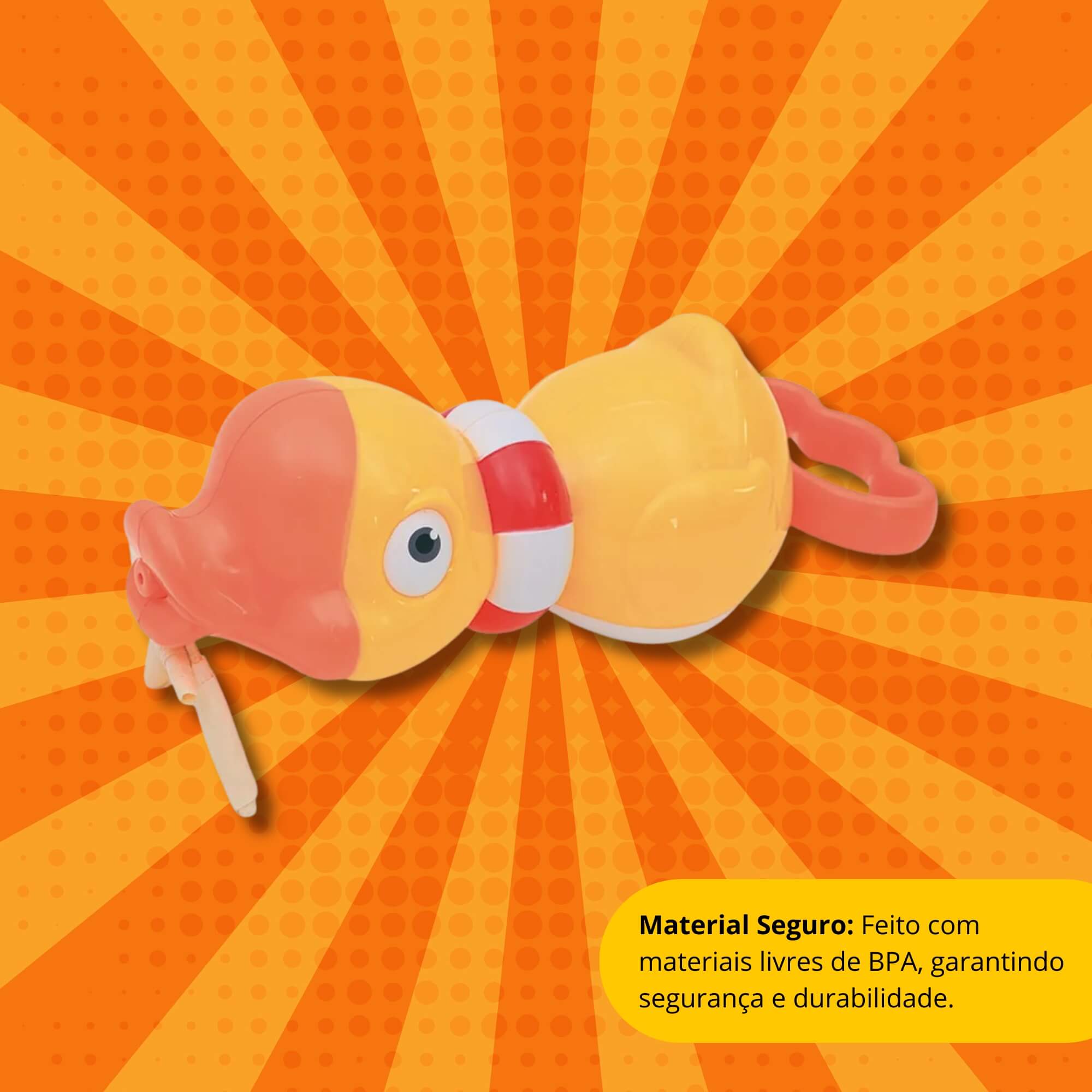 Brinquedo Infantil Patinho Lançador D'Água Hora do Banho 28cm Zippy Toys - 10352