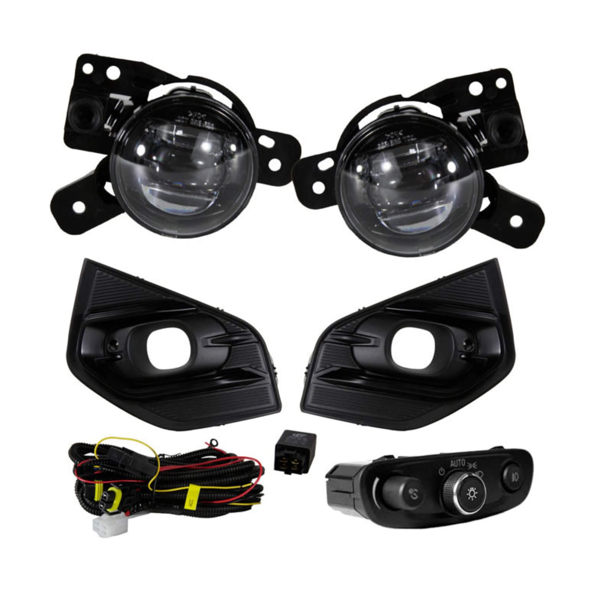 Kit Farol Milha Nova Spin A partir de 2024 c/ Grade, Botão Mod Original Shocklight - SL-043510LED