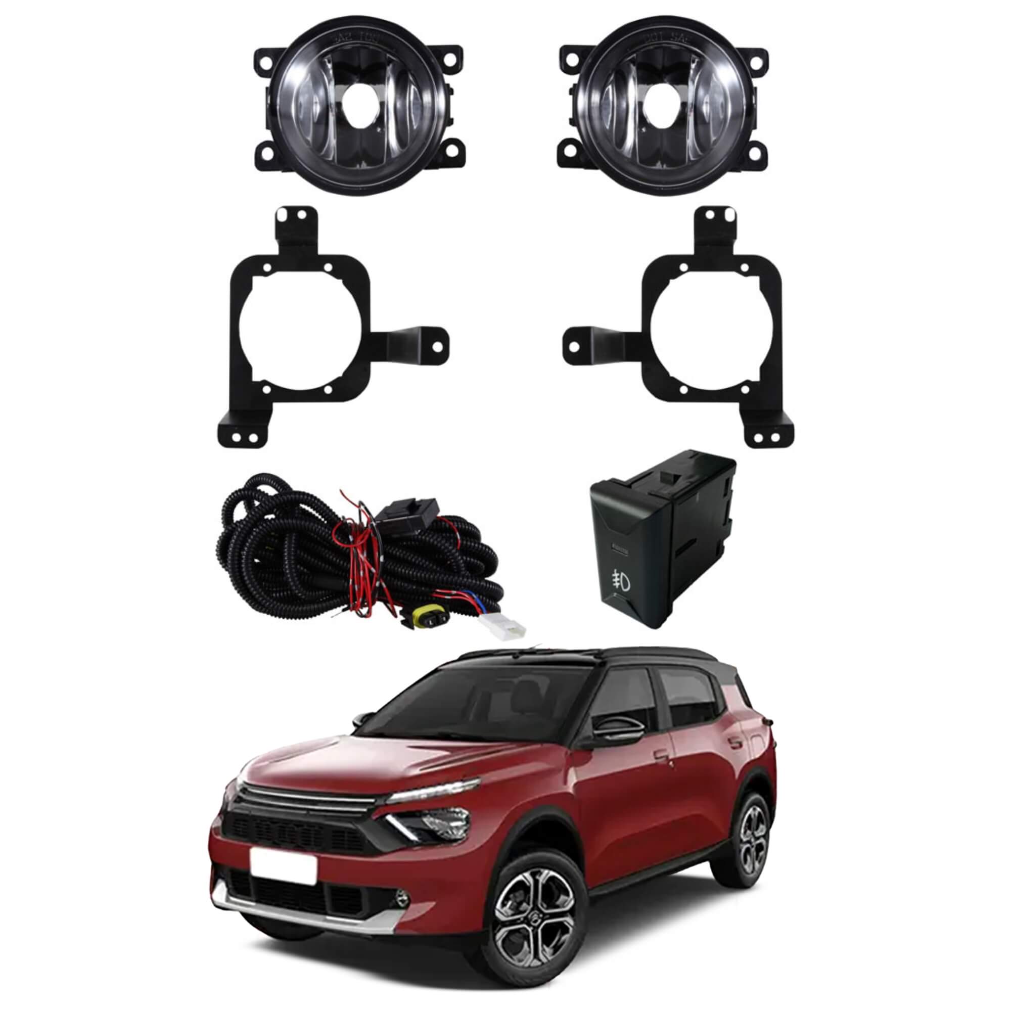 Kit Farol de Milha Citroen C3 Aircross A partir de 2024 Botão Mod Original Shocklight - SL-060610