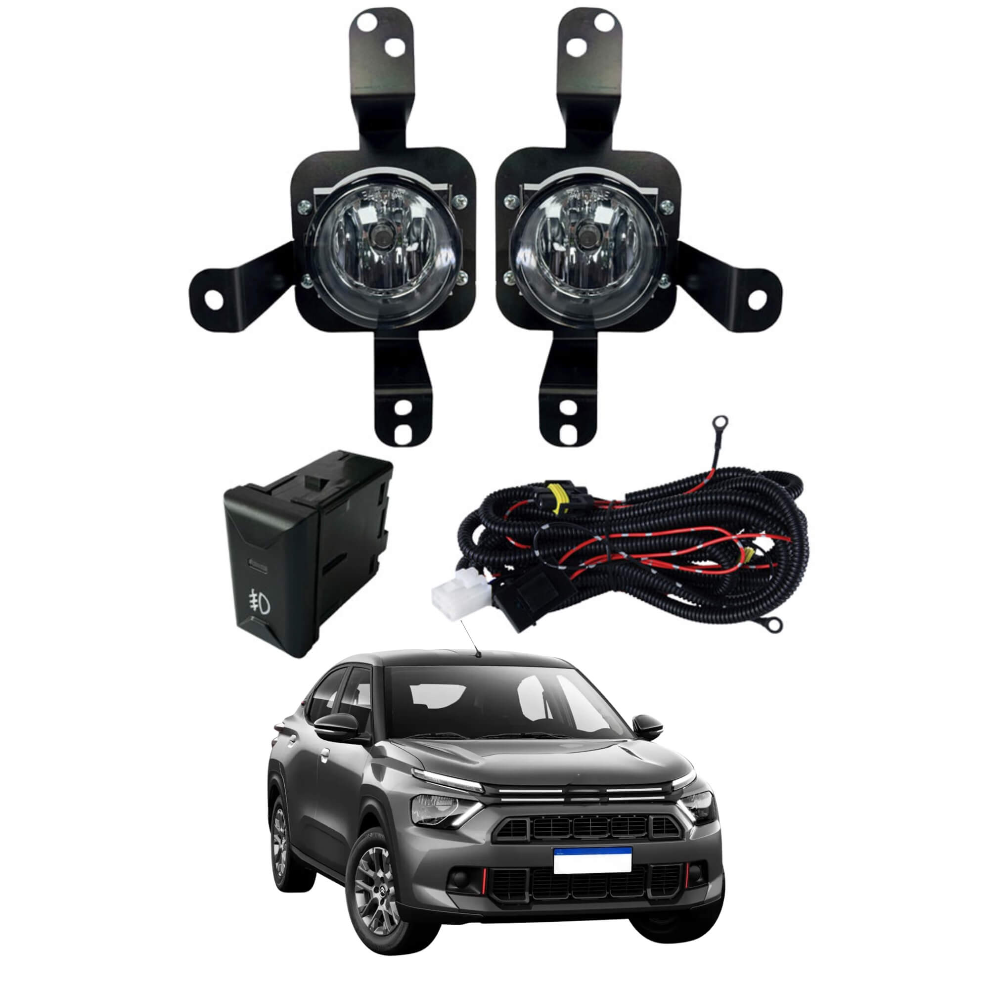 Kit Farol de Milha Citroen Basalt A partir de 2024 Botão Modelo Original Shocklight - SL-060710