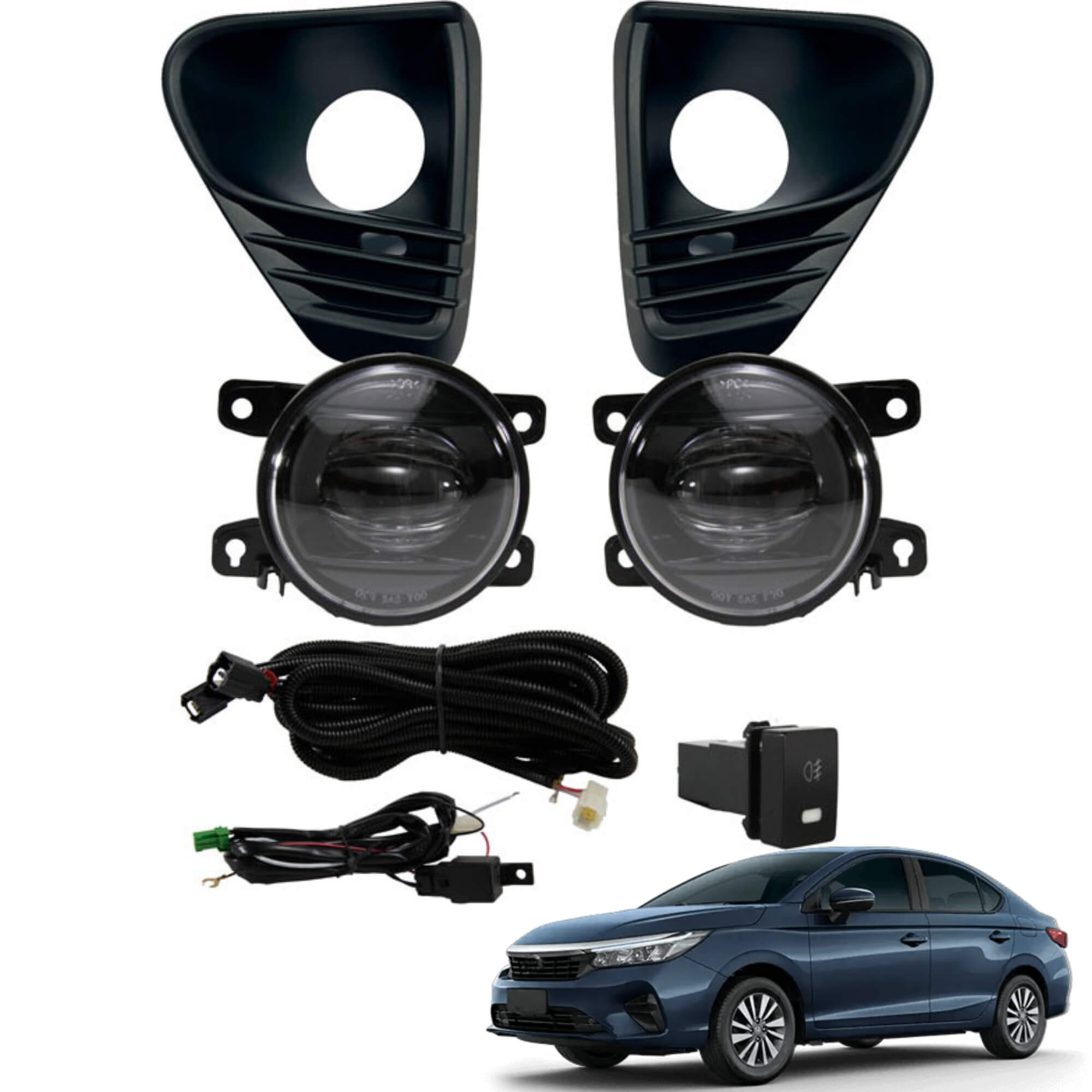 Kit Farol de Milha New City Sedan A partir de 2025 Botão Modelo Original Shocklight - SL-112511LED